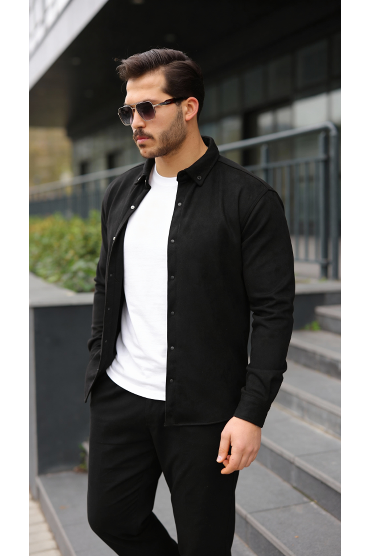 Erkek Uzun Kollu Süet Gömlek