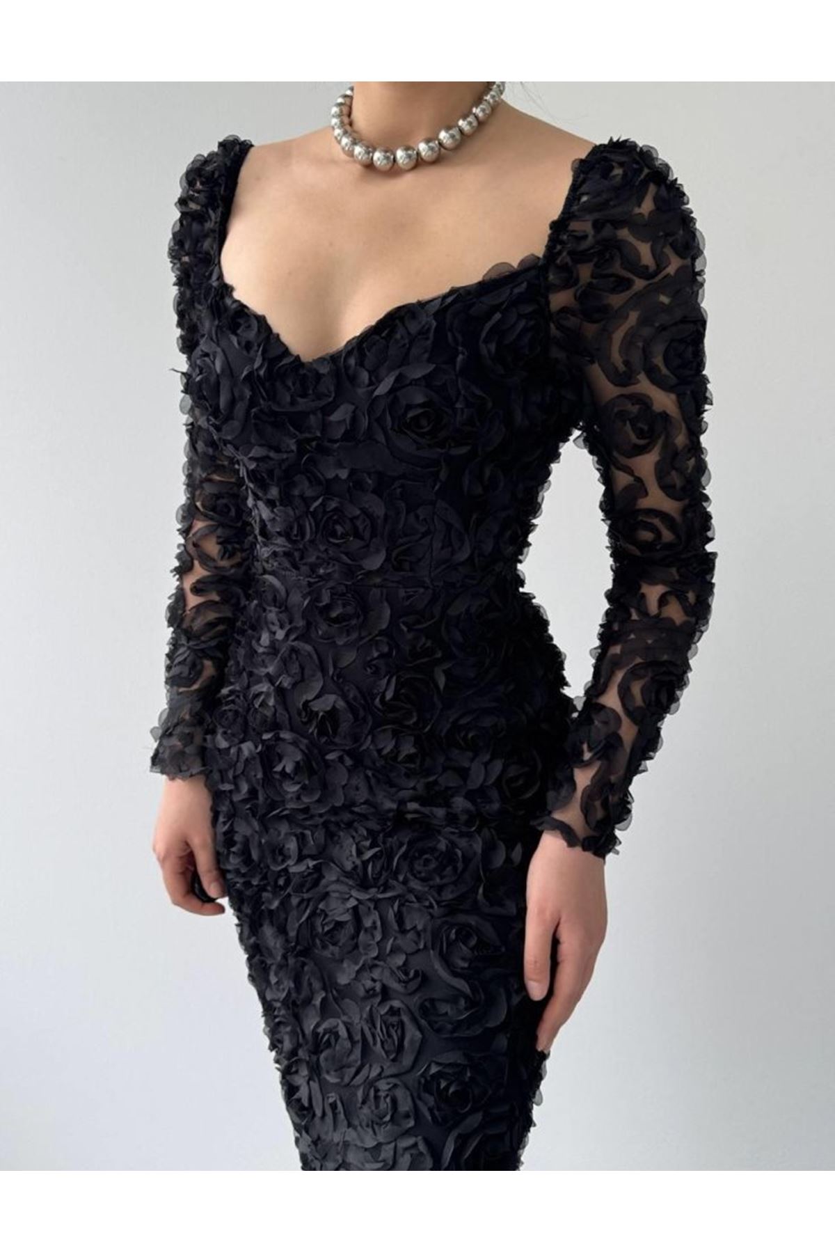 Folers Çiçek Desenli Elbise