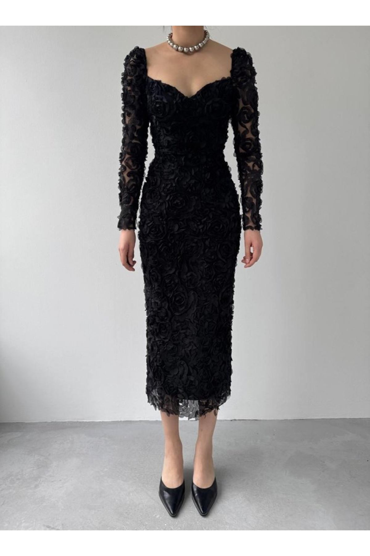 Folers Çiçek Desenli Elbise