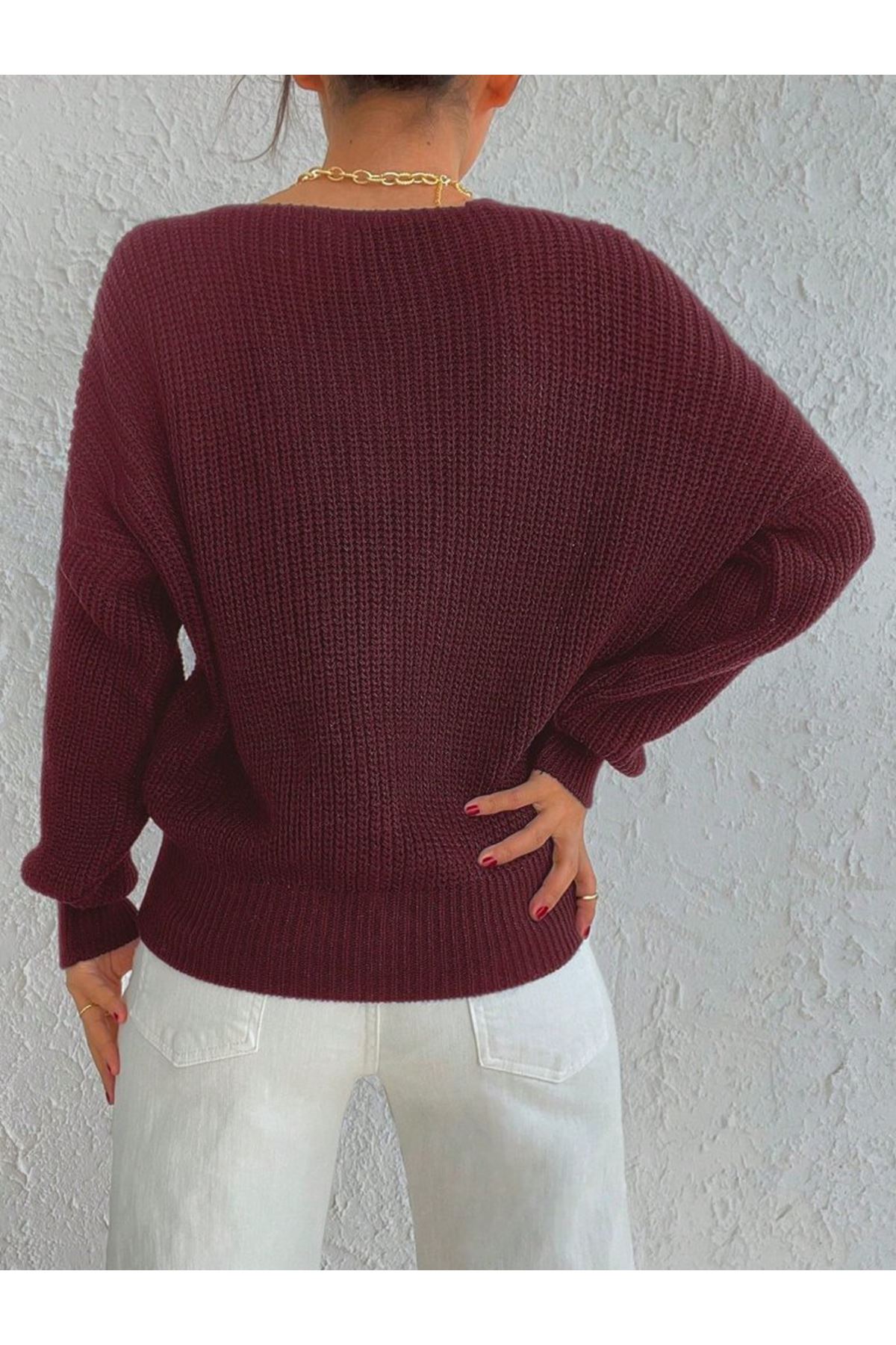 Kadın Uzun Kollu üç Düğmeli Triko Hırka