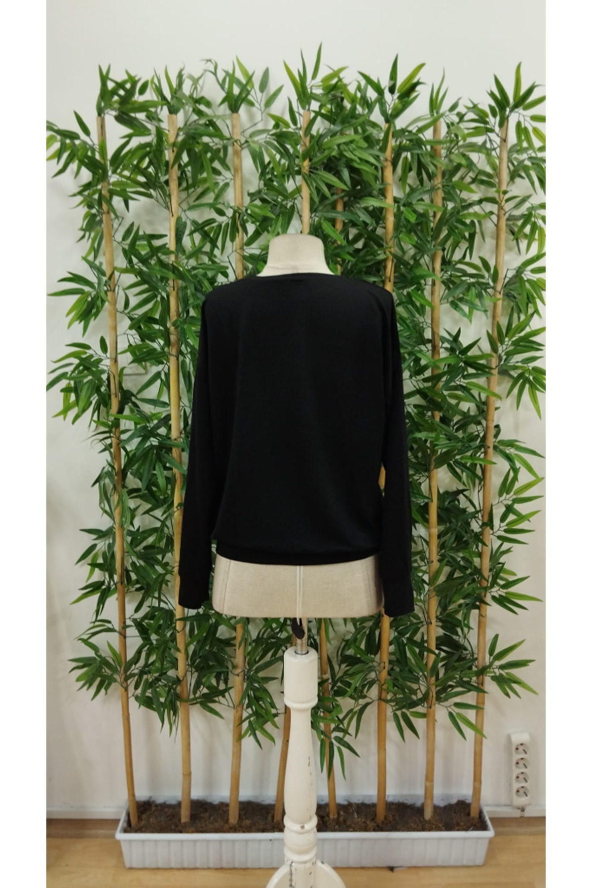 Kadın Yılbaşı Özel Uzun Kollu Bisiklet Yaka Desenli Viskon Iki Iplik Bluz