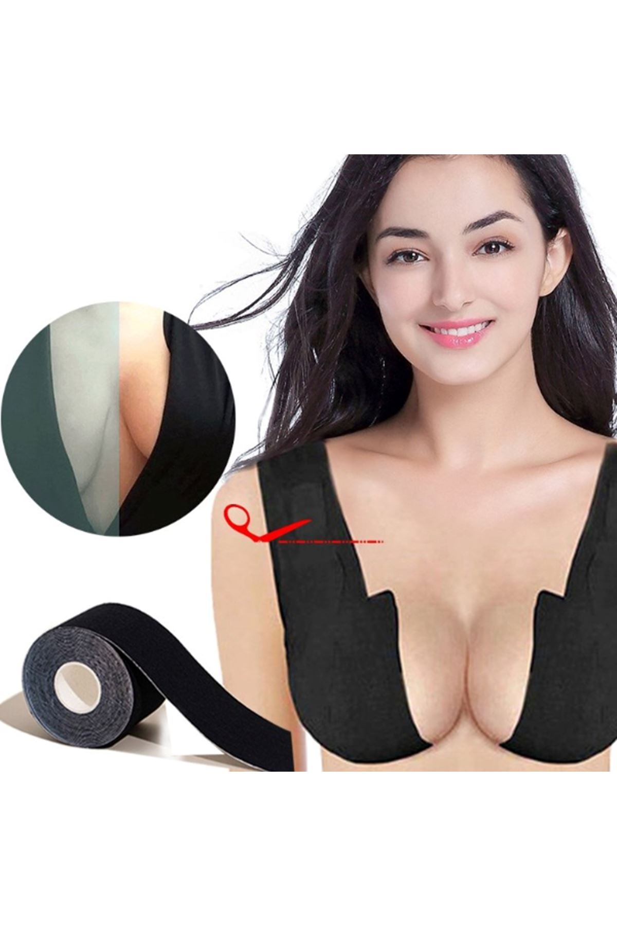 Siyah Renk Göğüs Dikleştirici Bant