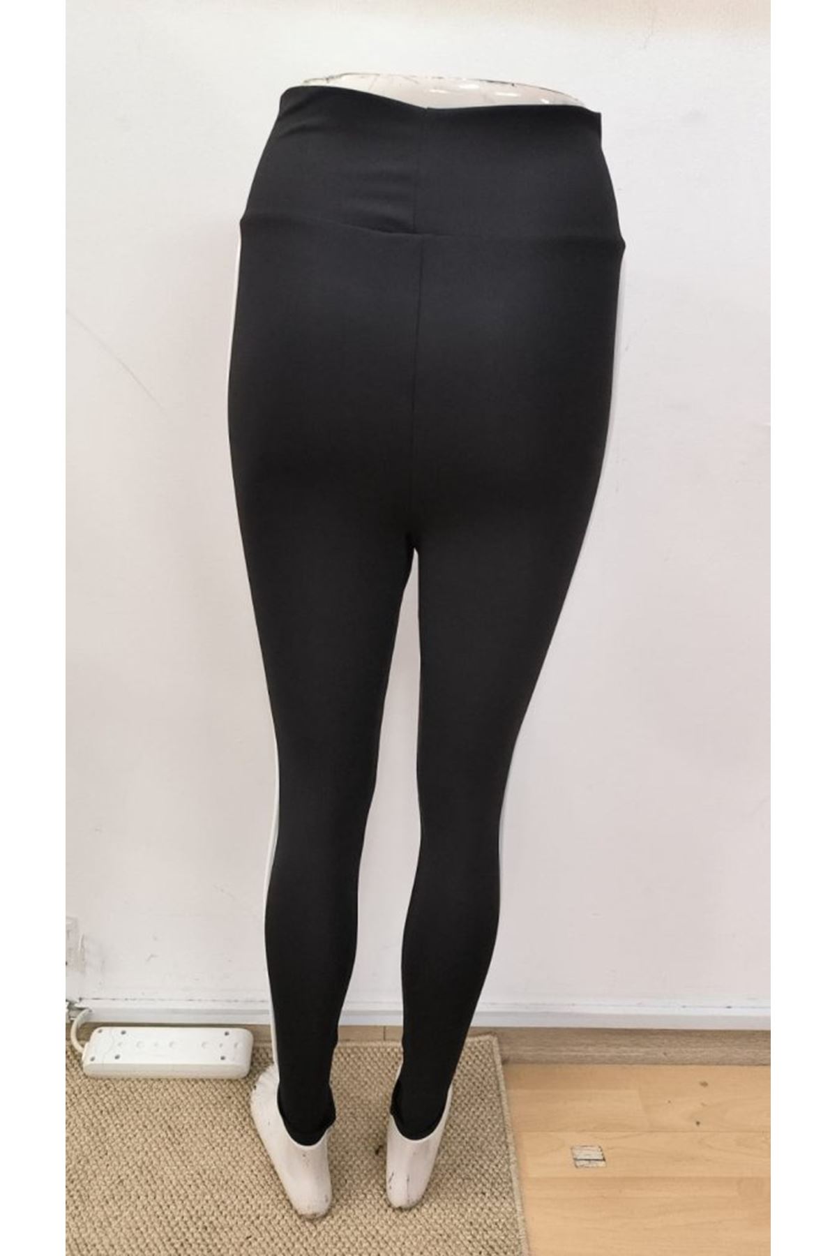 Kadın Yüksek Bel Yan şerit Detaylı Dalgıç Tayt