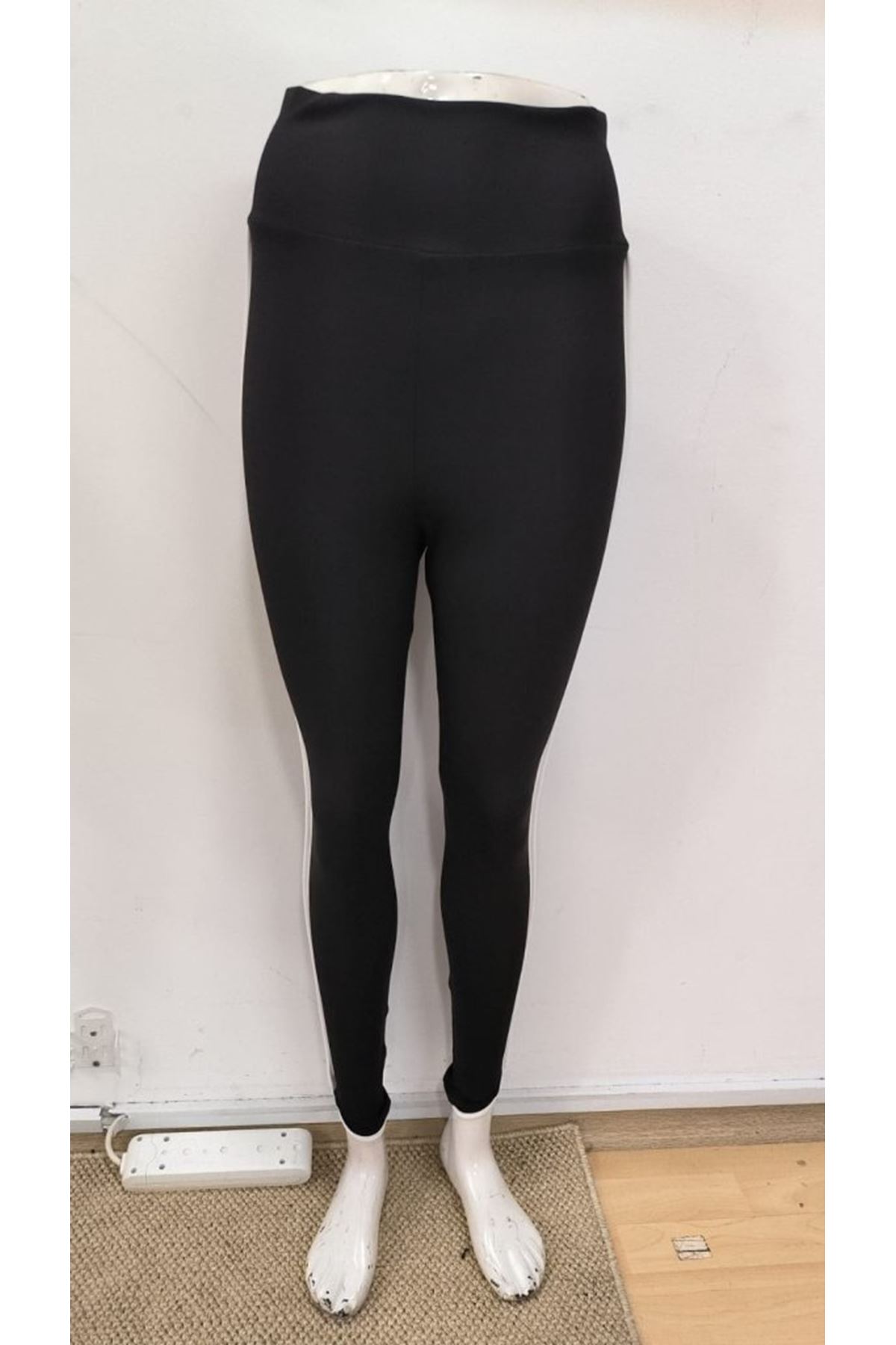 Kadın Yüksek Bel Yan şerit Detaylı Dalgıç Tayt