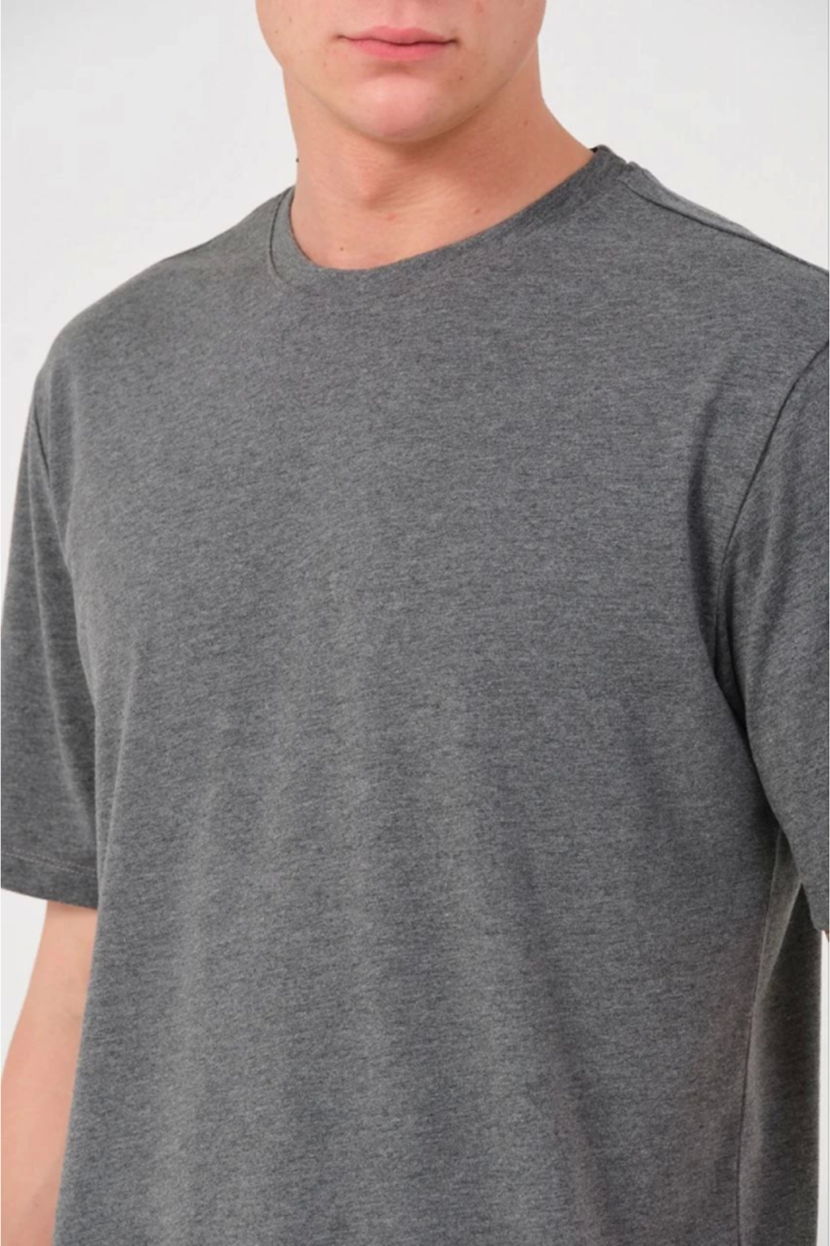 Erkek 24/1 Düz A Kalite Oversize T-shirt - Antrasit