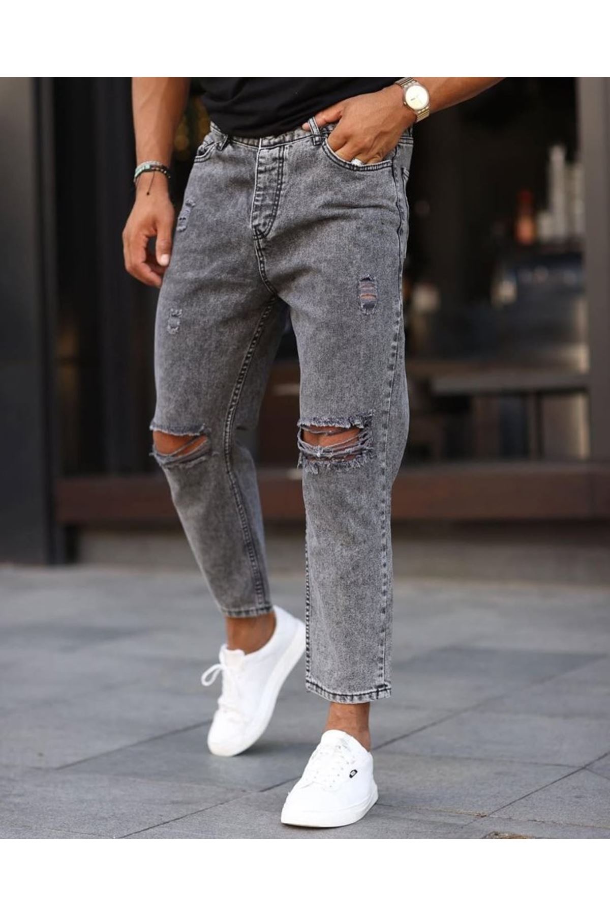 Erkek Kar Yıkama Boyfriend Jean