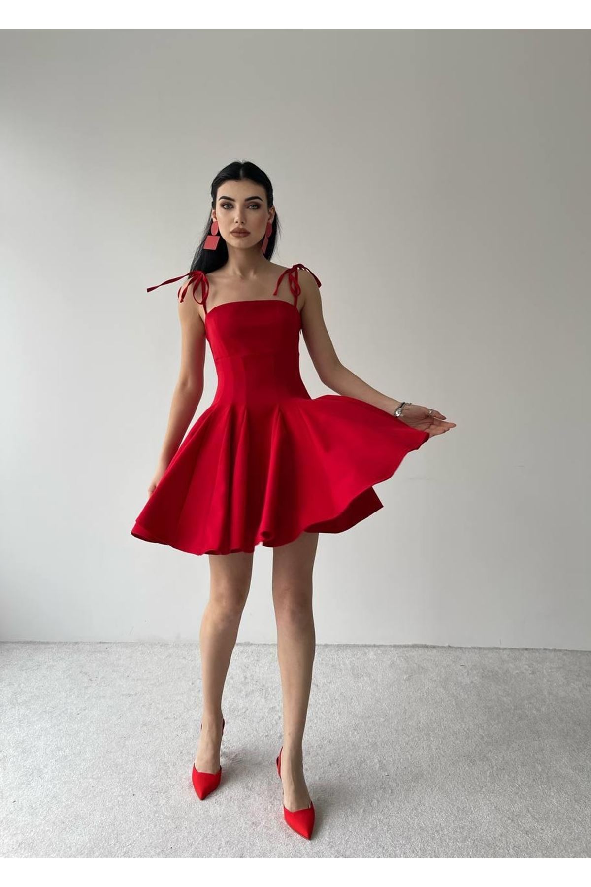 Clara Askılı Mini Elbise