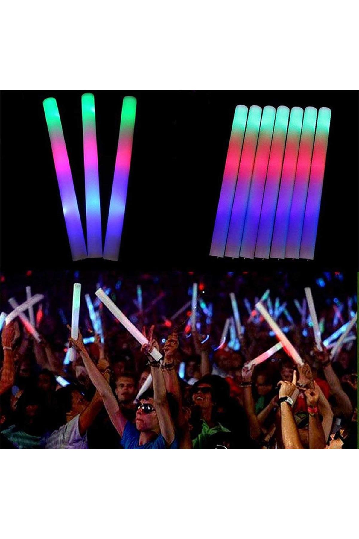 Led Işıklı Rengarenk Sünger Parti Çubuk