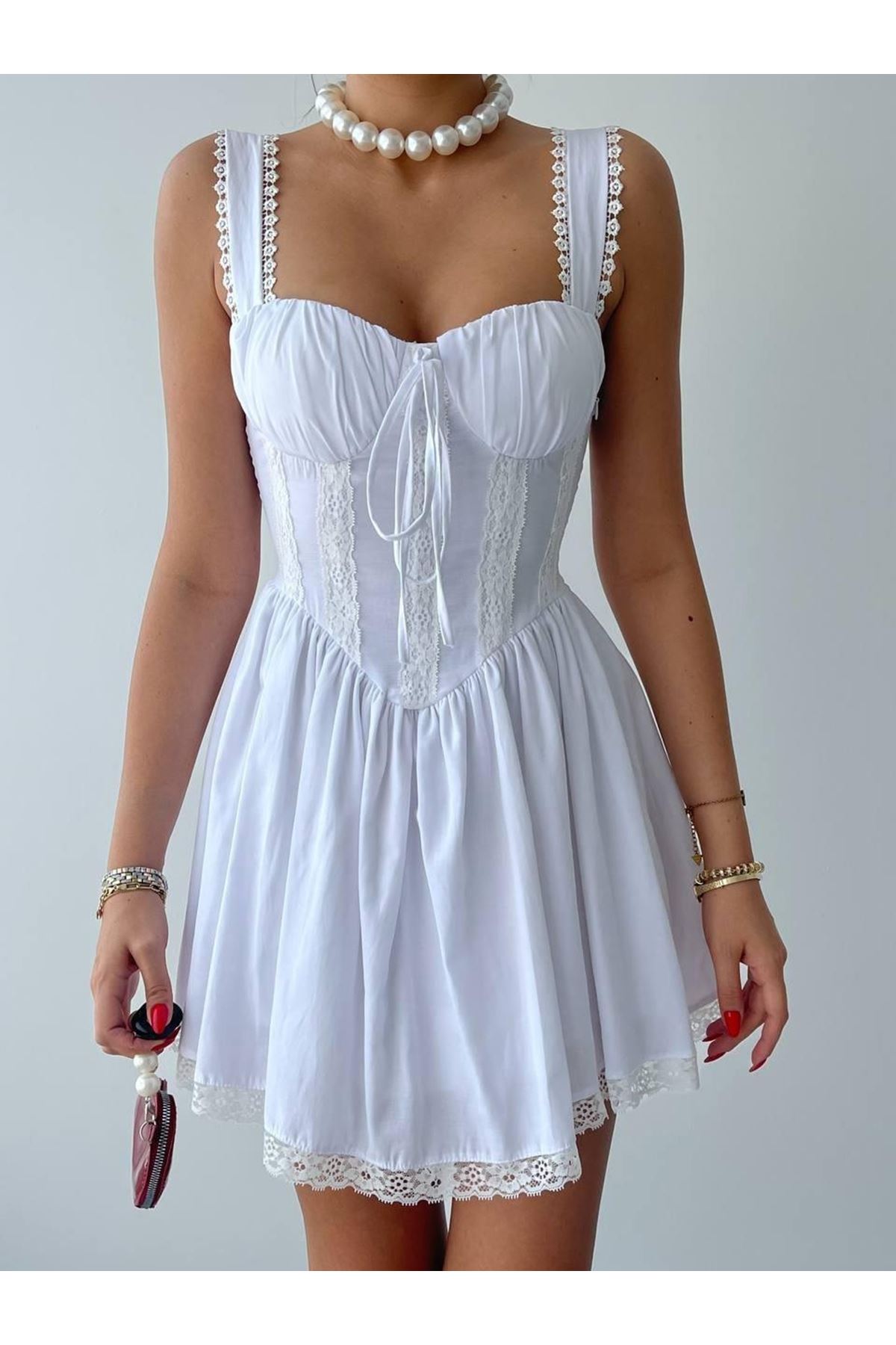 Lille Arkası Bağlamalı Elbise