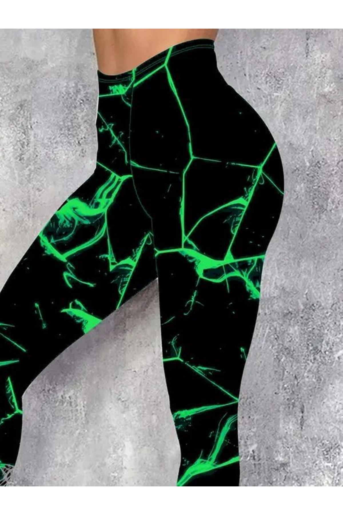 Kadın Yüksek Bel Renk Detaylı Dalgıç Tayt