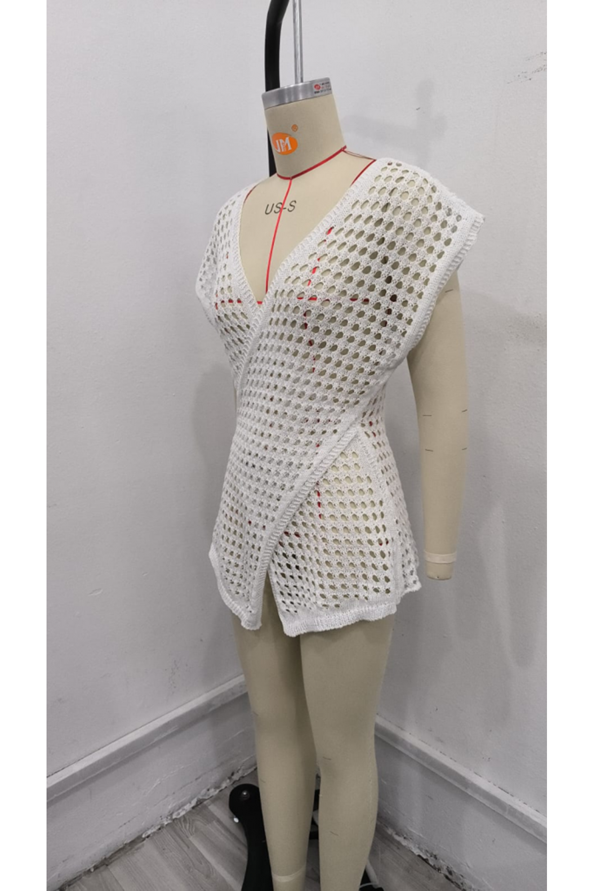 Kadın Kruvaze Detay Ajurlu Triko Pareo