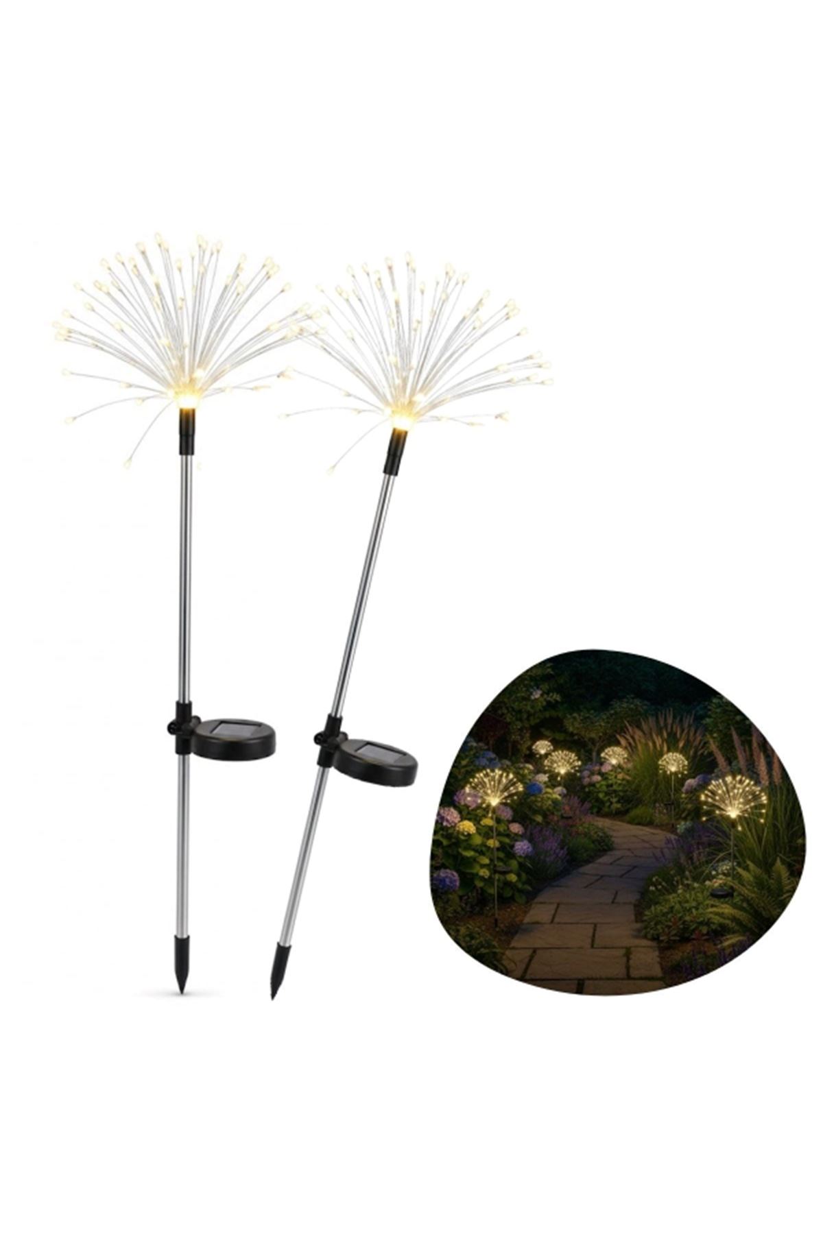 2 Adet Saçak Model Sensörlü Solar Bahçe Lambası