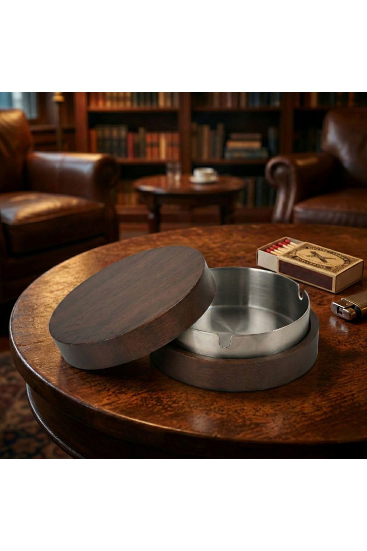 Kahverengi Bambu Kapaklı Küllük