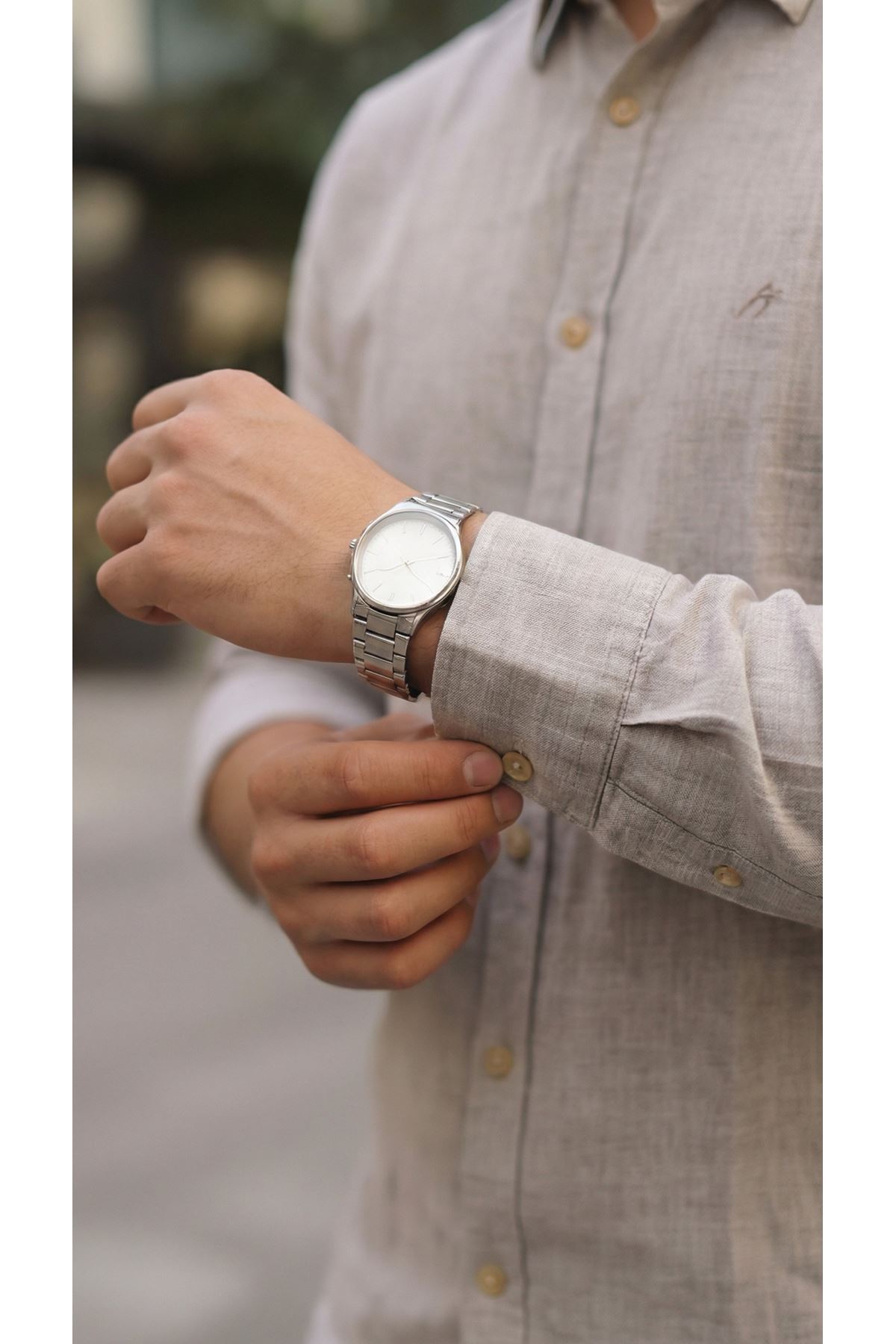 Erkek Uzun Kollu Keten Gömlek