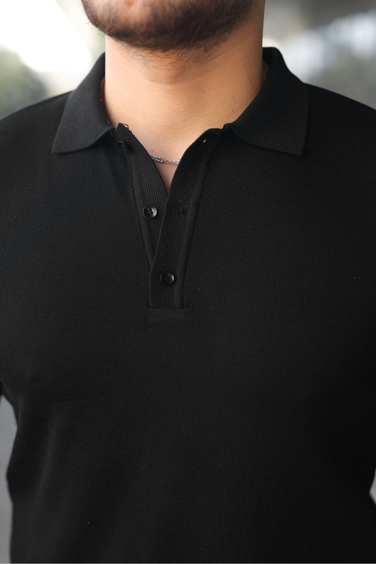 Erkek Düğme Yakalı Triko