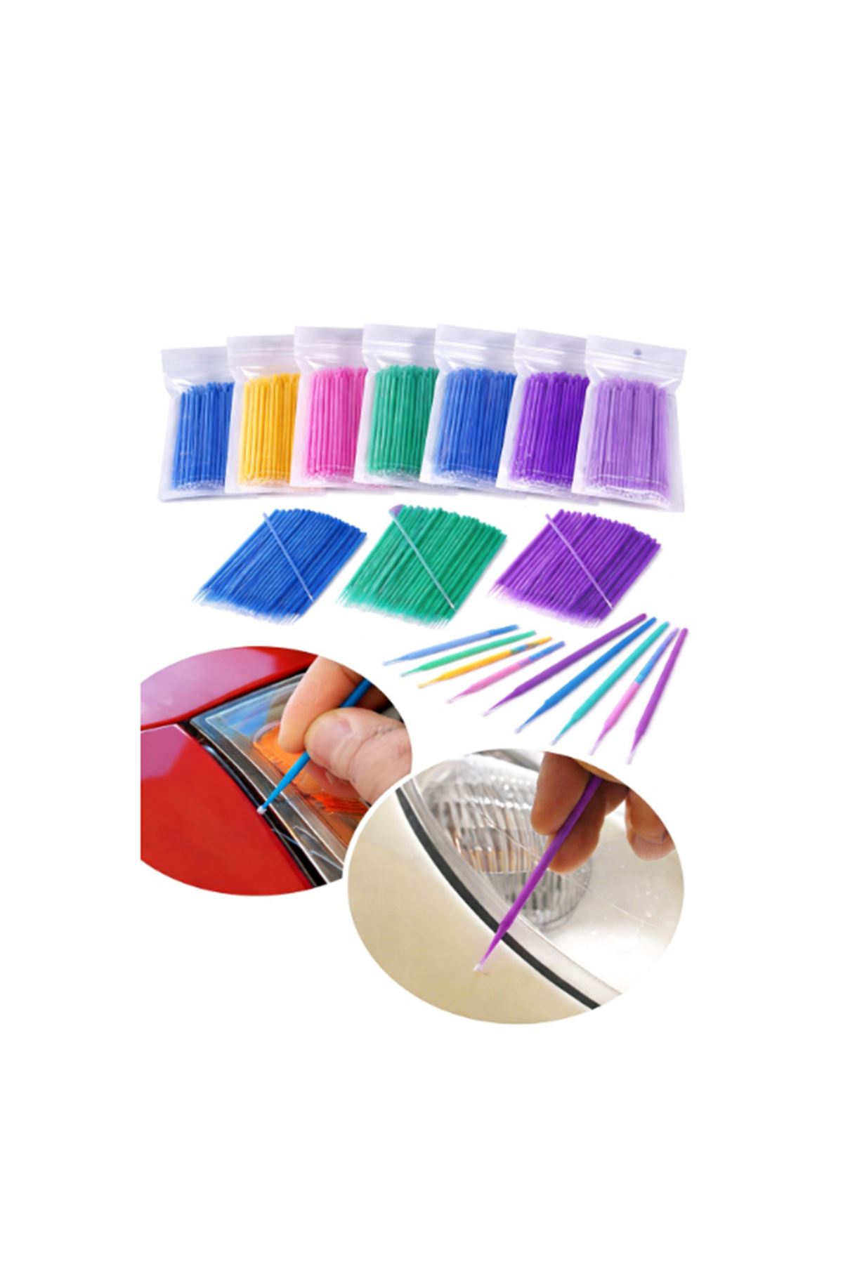 100’lü Mini Tek Kullanımlık Araba Rötuş Fırçası