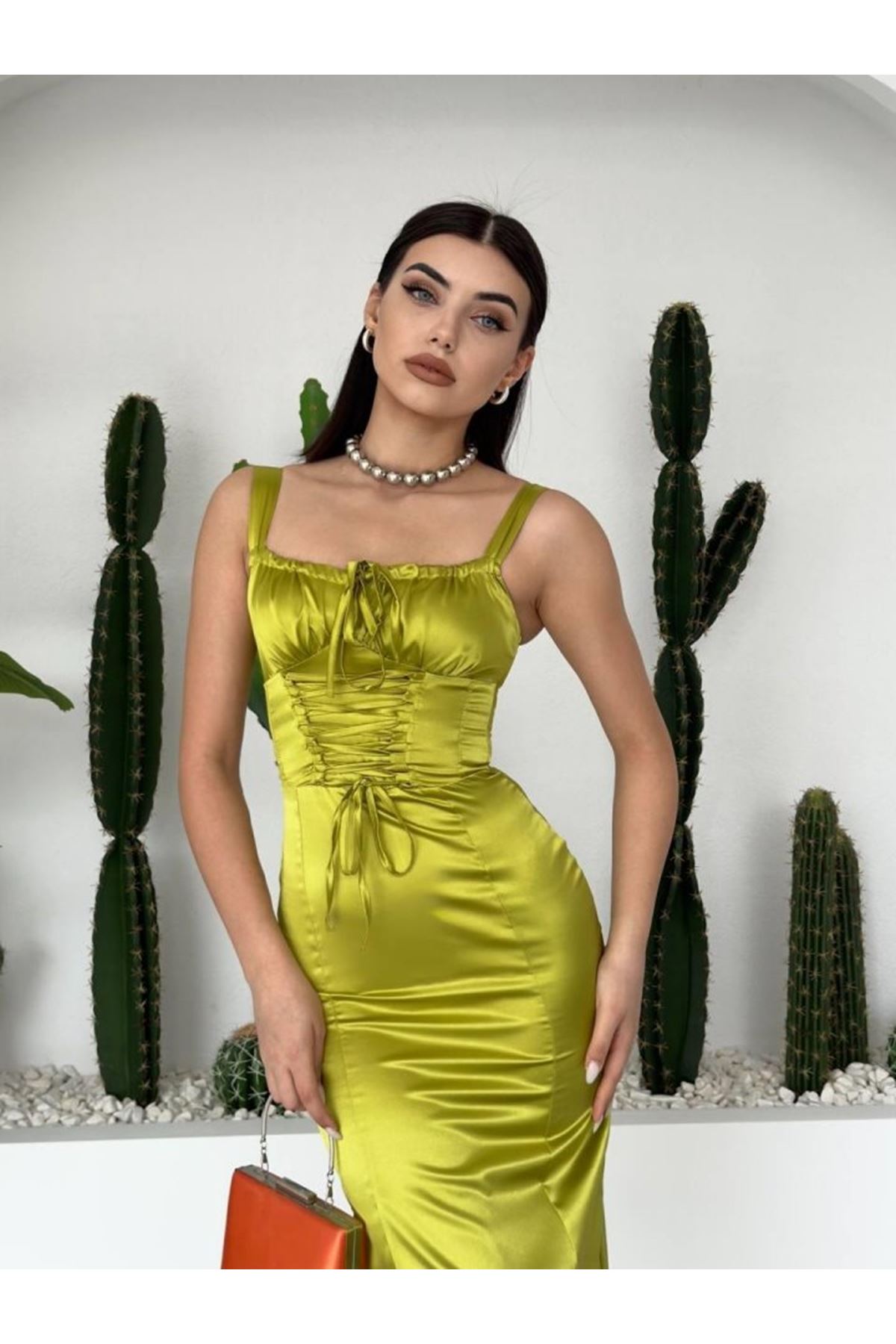 PAG İP ASKILI ELBİSE