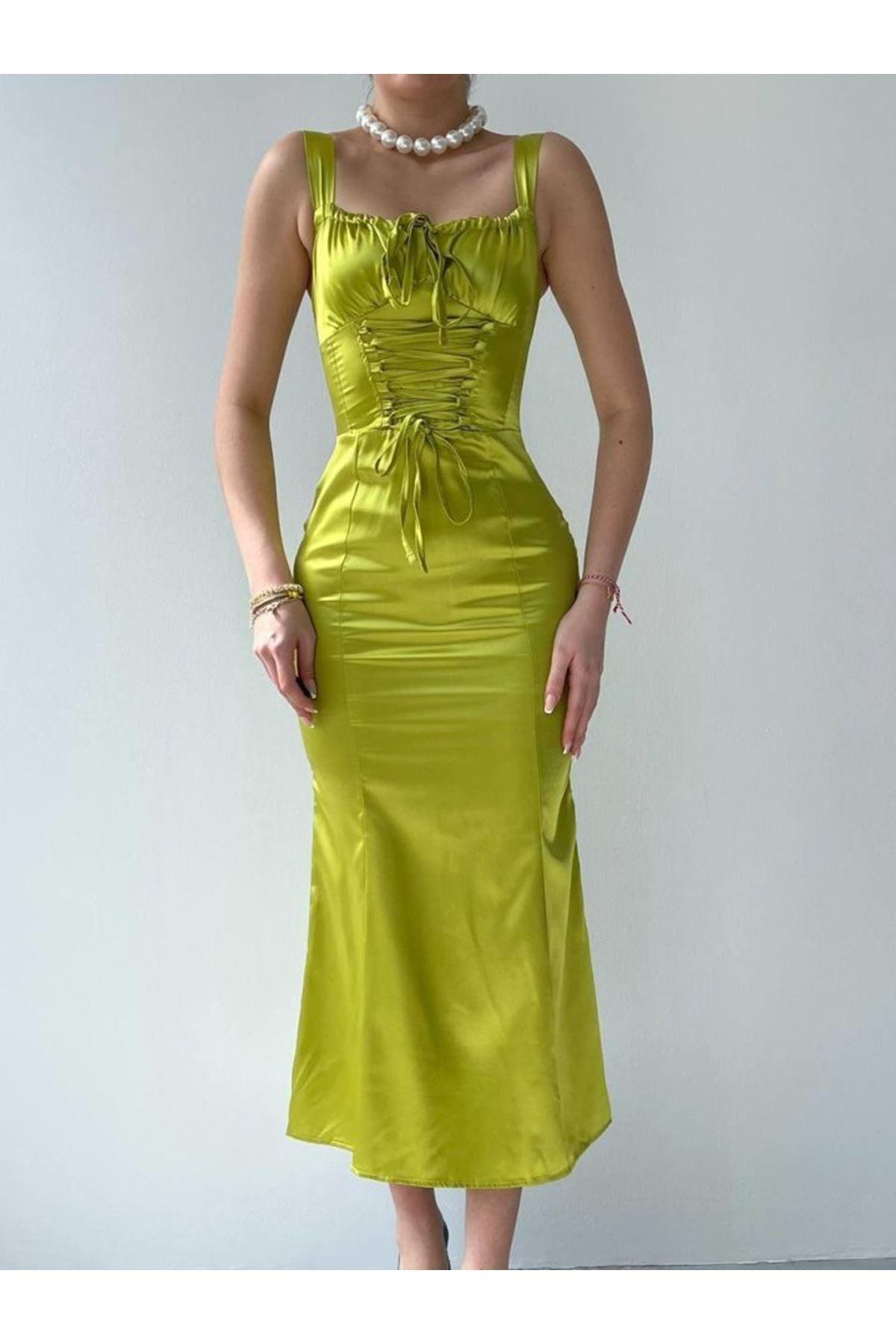 PAG İP ASKILI ELBİSE