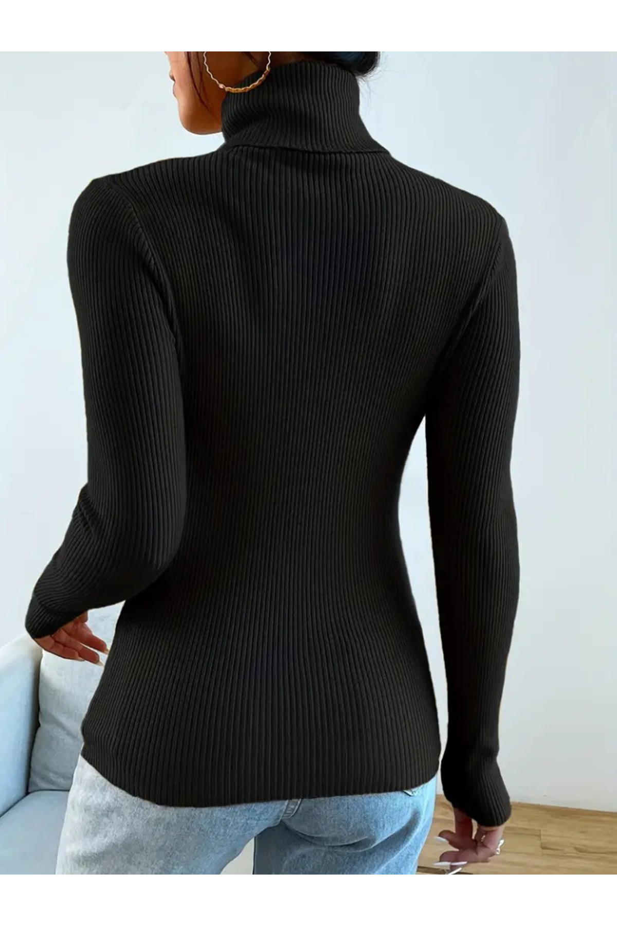 Kadın Uzun Kollu Balıkçı Yaka Kaşkorse Bluz