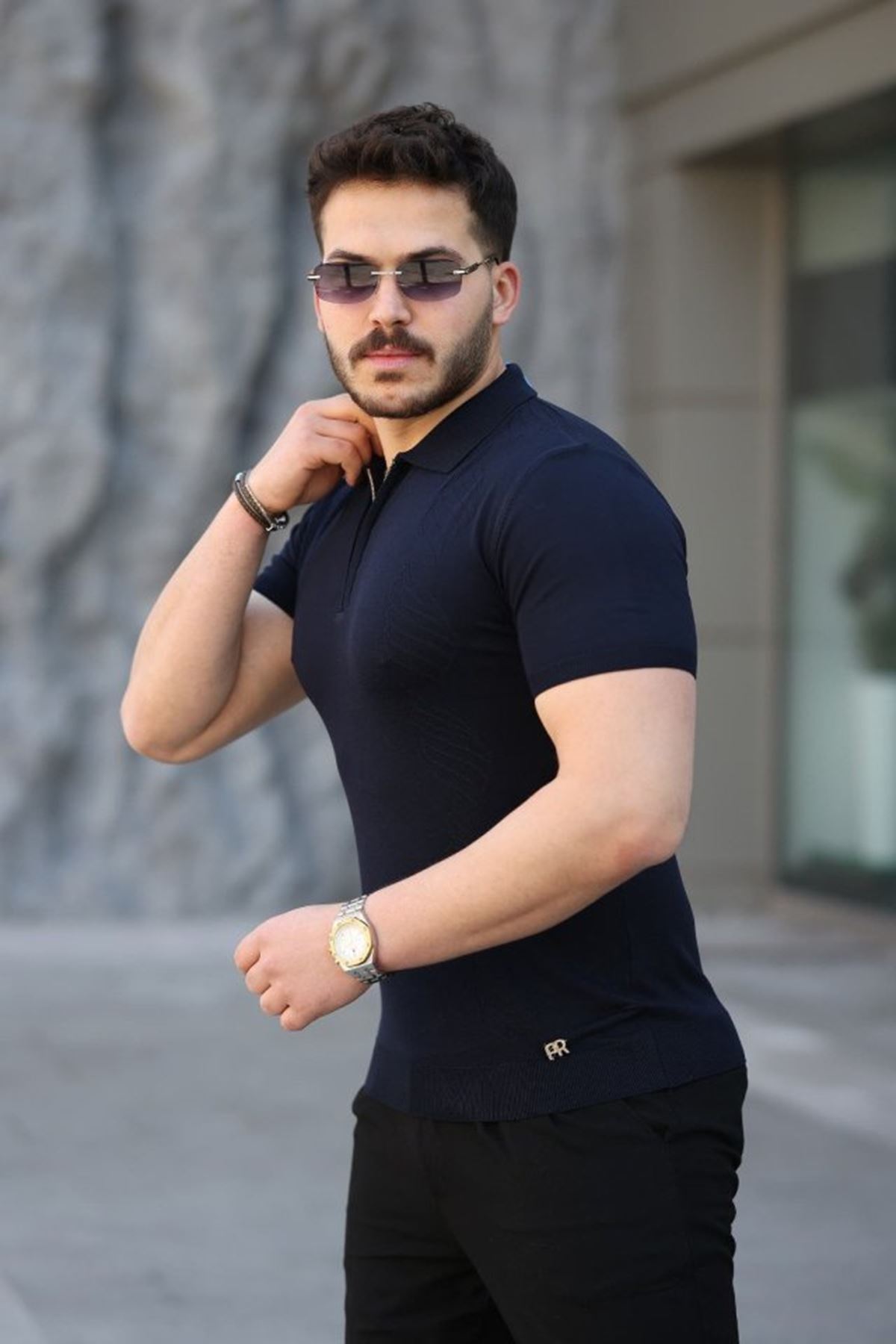 Erkek Viskon Kumaş Polo Yaka Tişört