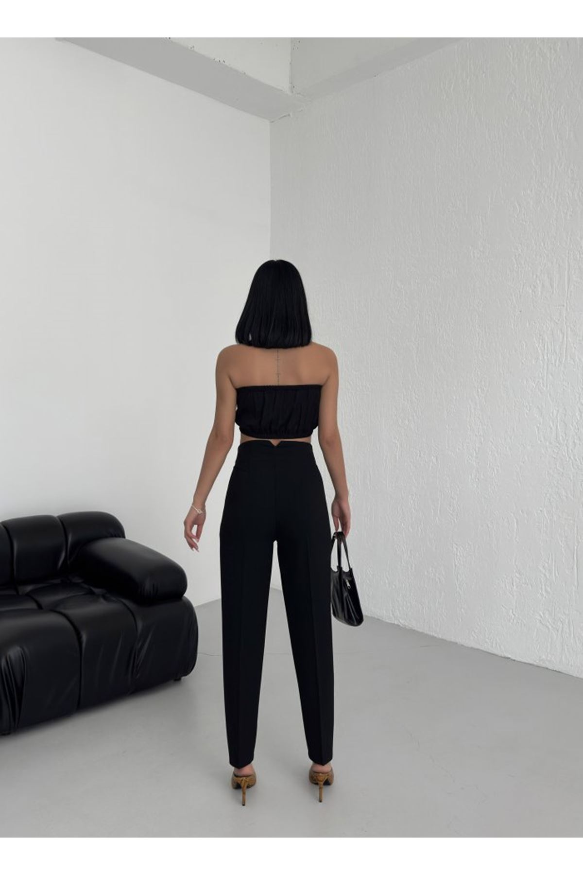 Yüksek Bel Pensli̇ Pantolon
