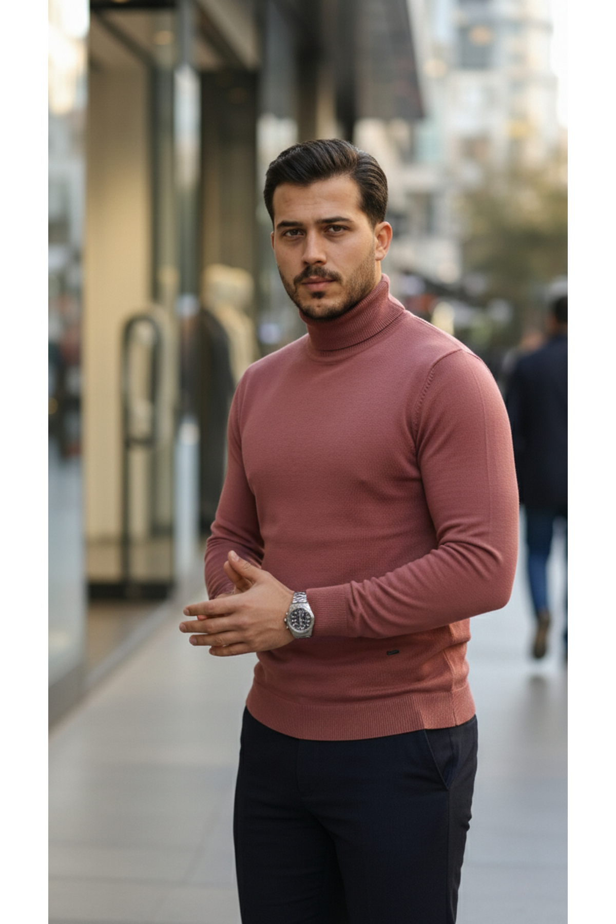 Erkek Boğazlı Yaka Uzun Kollu Triko