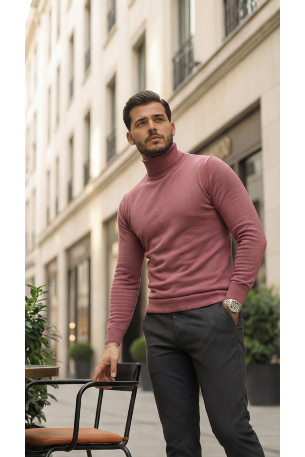 Erkek Boğazlı Yaka Uzun Kollu Triko