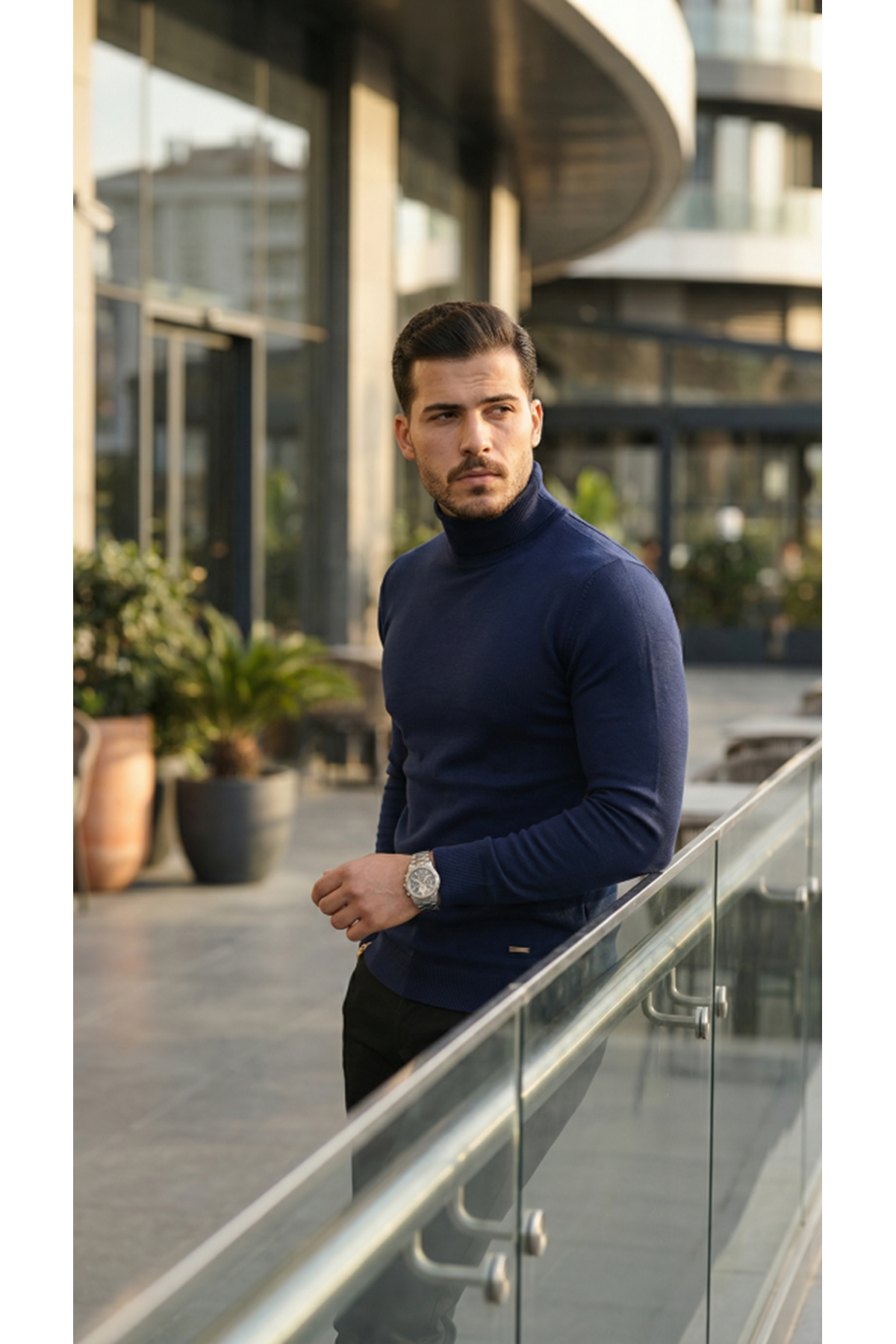 Erkek Boğazlı Yaka Uzun Kollu Triko