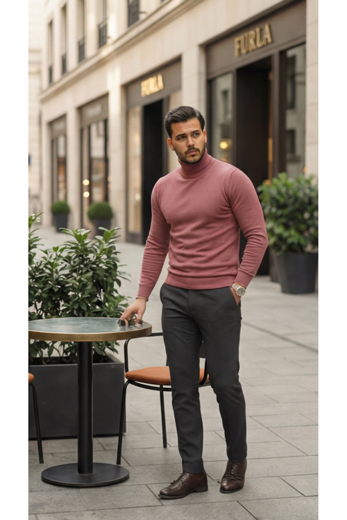 Erkek Boğazlı Yaka Uzun Kollu Triko