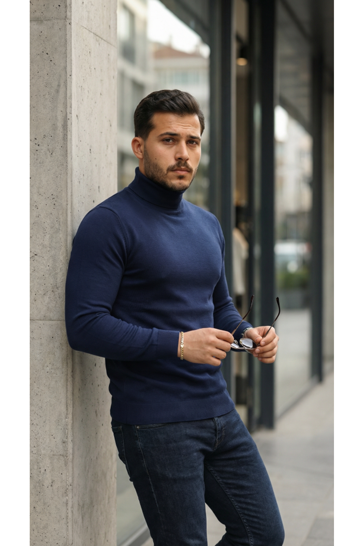 Erkek Boğazlı Yaka Uzun Kollu Triko