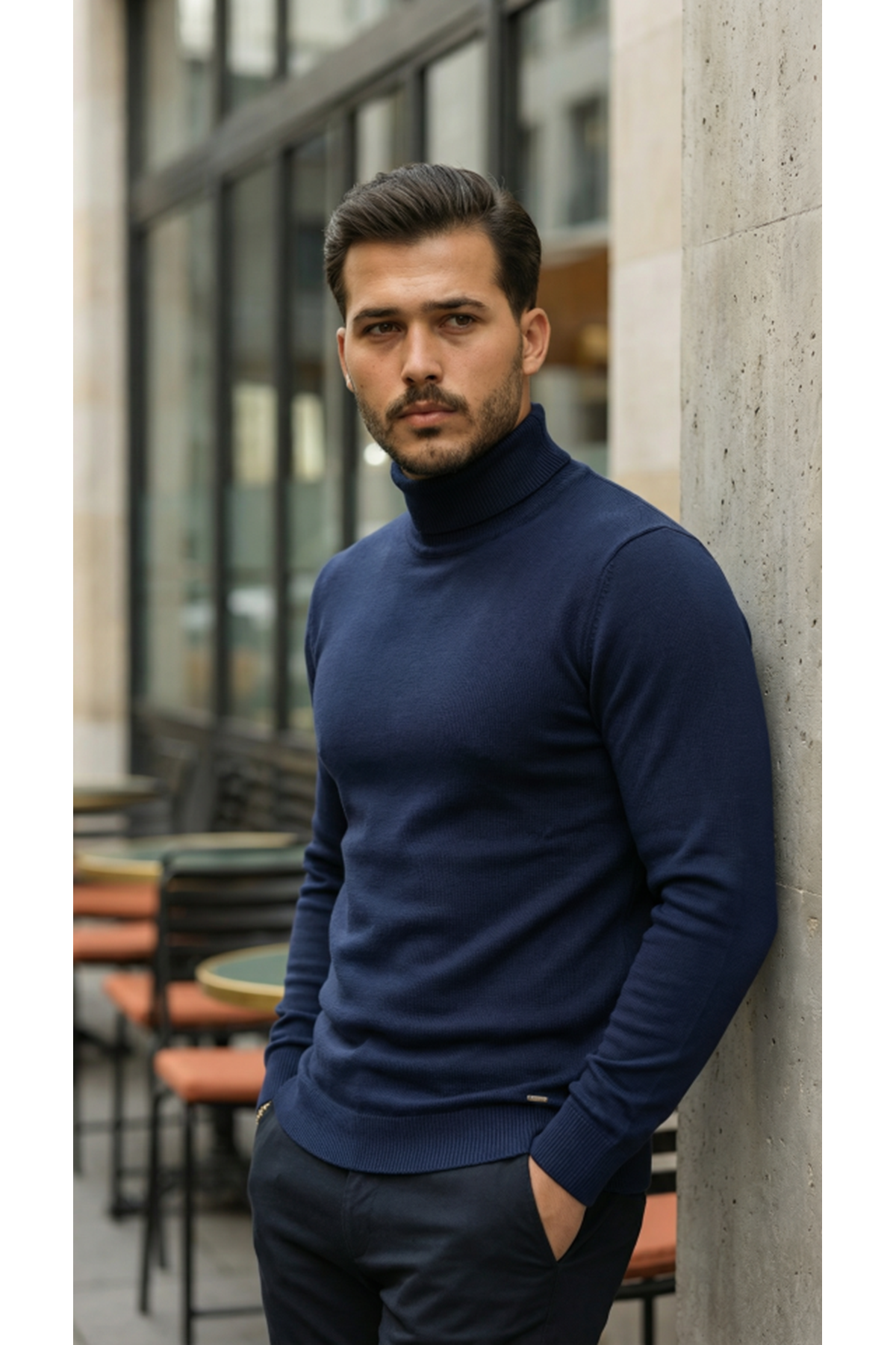 Erkek Boğazlı Yaka Uzun Kollu Triko