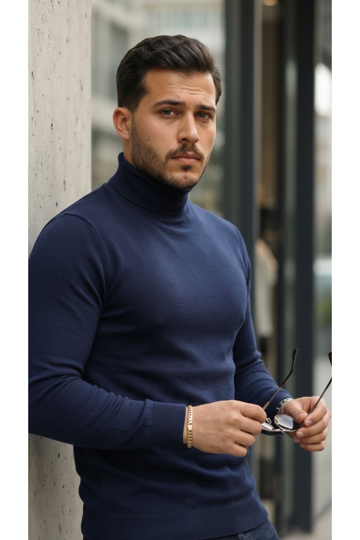 Erkek Boğazlı Yaka Uzun Kollu Triko