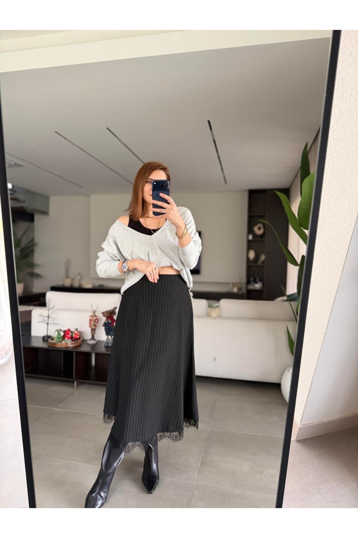 Kadın Atlet Bluz Ve Etek üçlü Takım