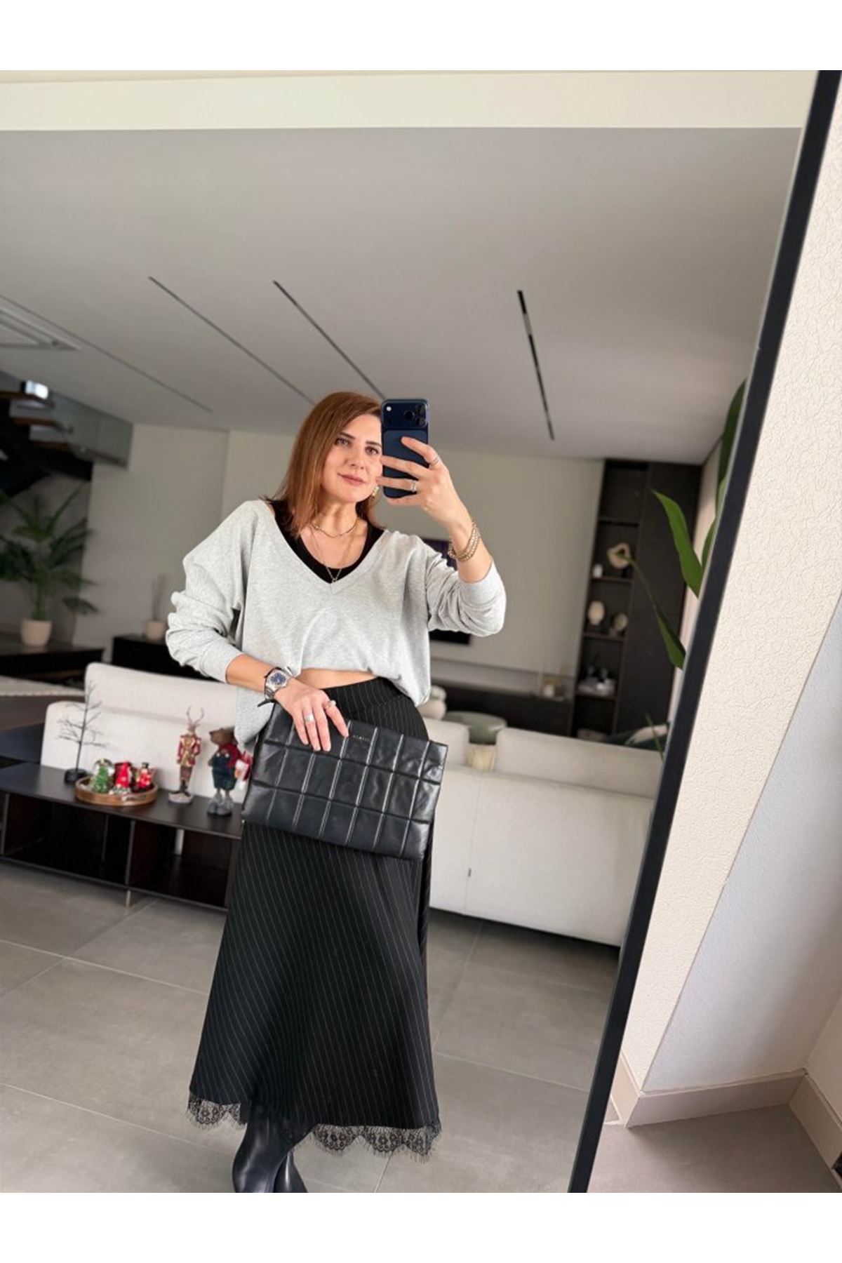 Kadın Atlet Bluz Ve Etek üçlü Takım