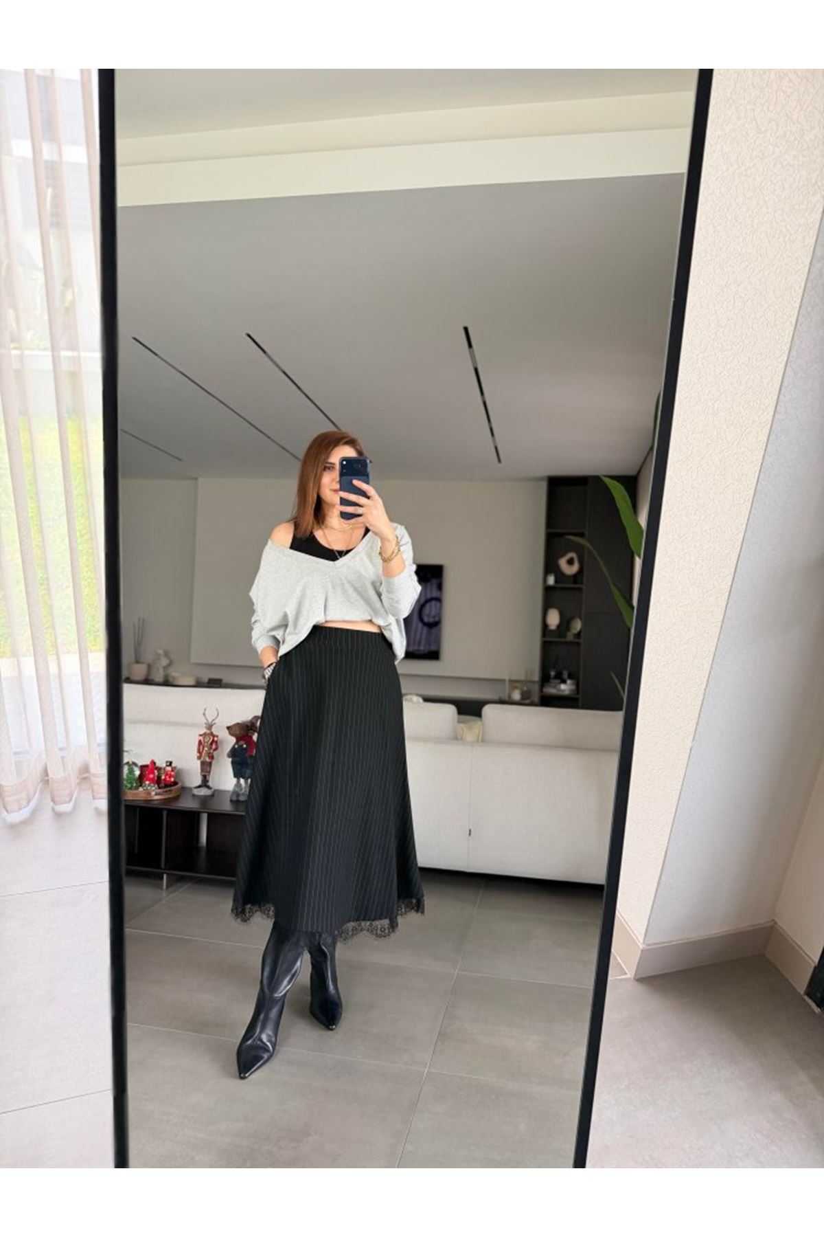 Kadın Atlet Bluz Ve Etek üçlü Takım