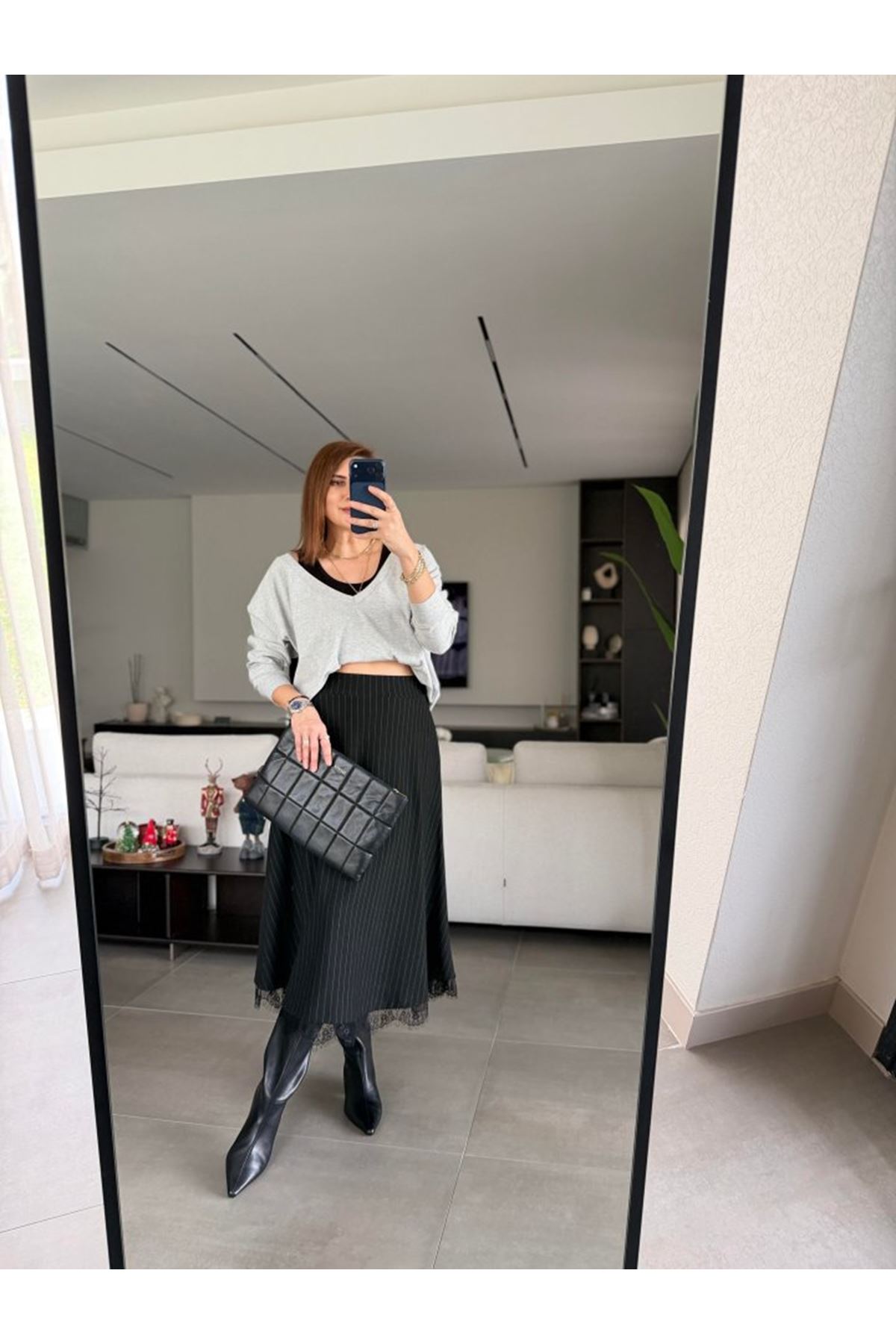 Kadın Atlet Bluz Ve Etek üçlü Takım