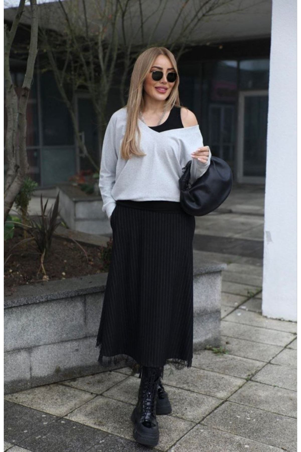 Kadın Atlet Bluz Ve Etek üçlü Takım