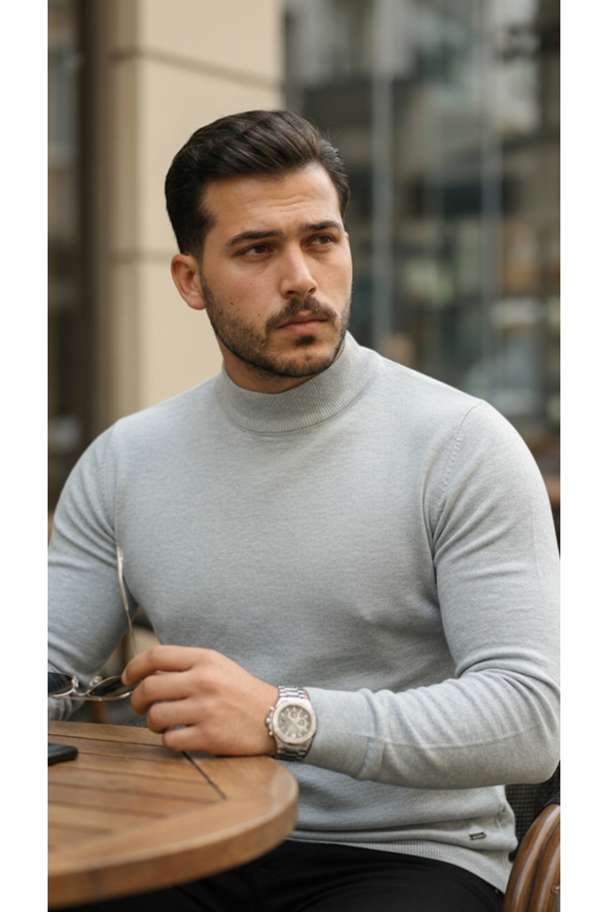 Erkek Yarım Balıkçı Yaka Pamuklu Triko