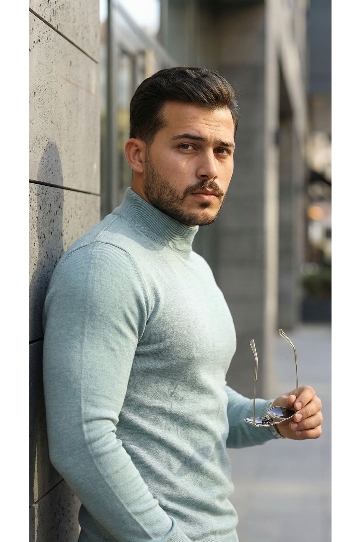 Erkek Yarım Balıkçı Yaka Pamuklu Triko