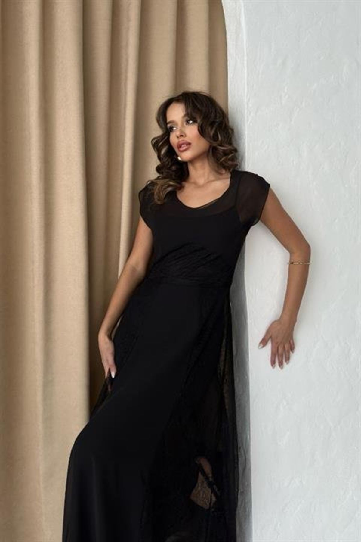 Archernar Şifon Tül Elbise 2704-8