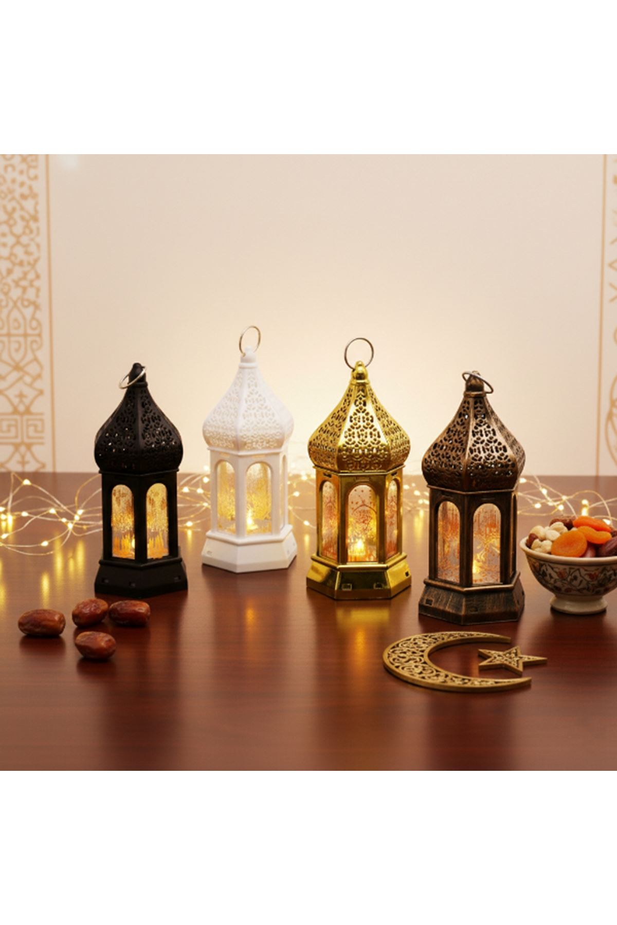 Ramazan Temalı Büyük Altıgen Kapalı Kubbe LED Lamba