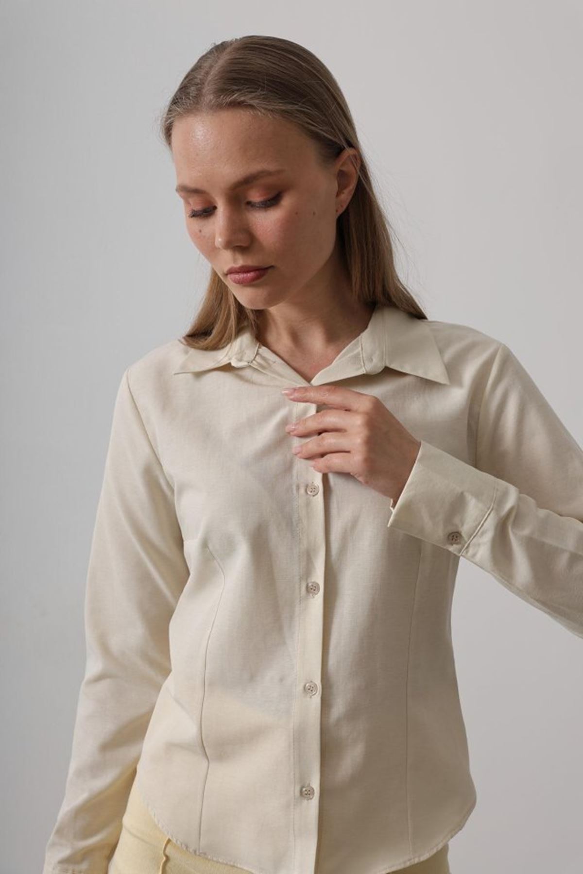 Basic Gömlek - Ekru