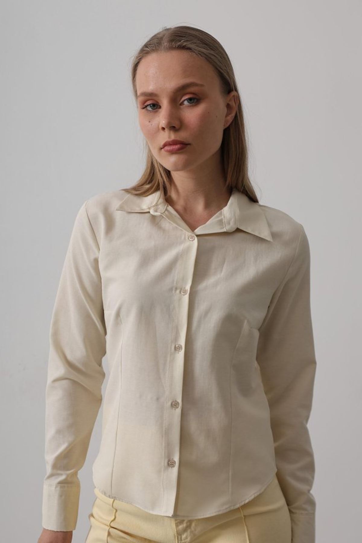 Basic Gömlek - Ekru