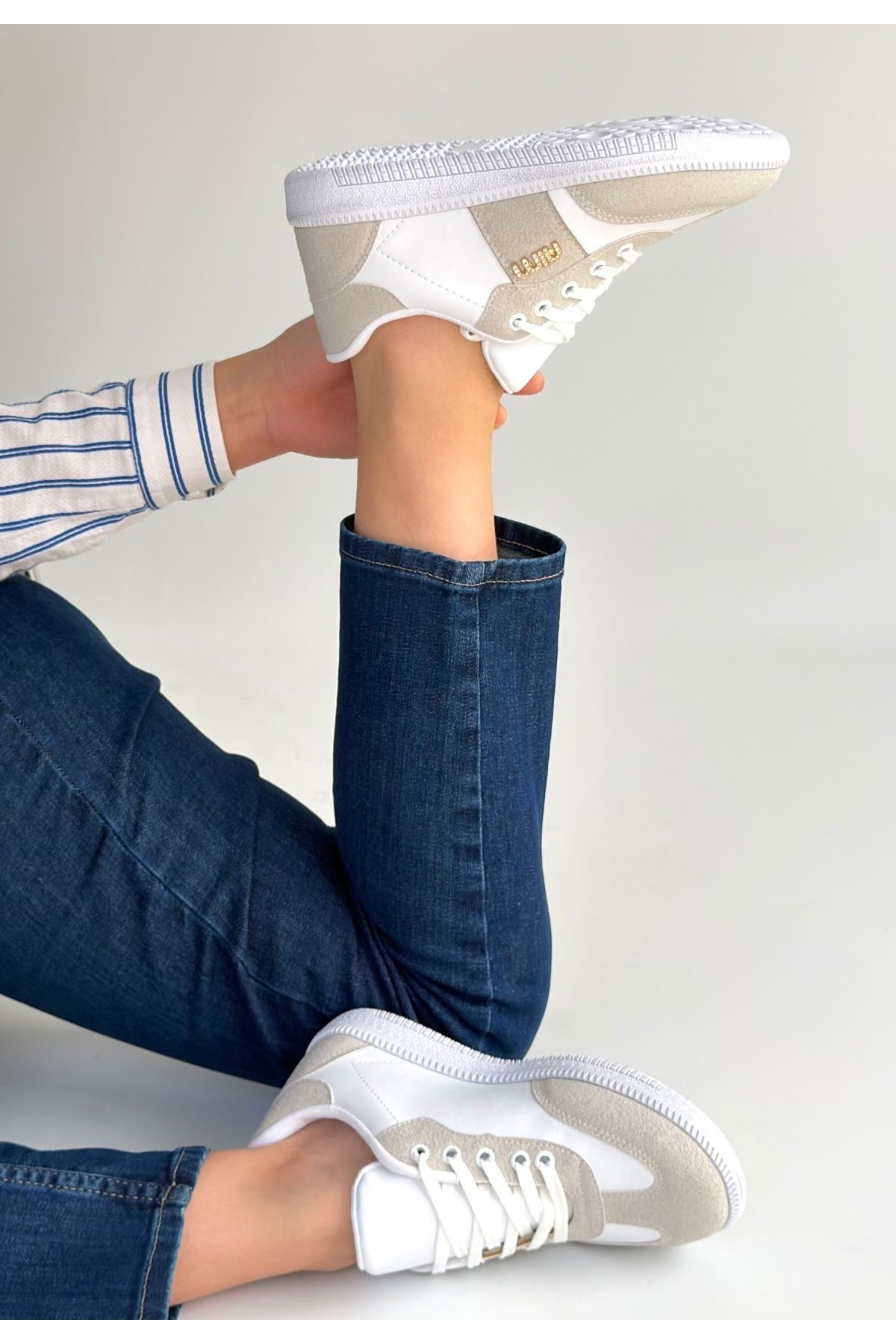 Lunga Beyaz Cilt Bağcıklı Spor Ayakkabı