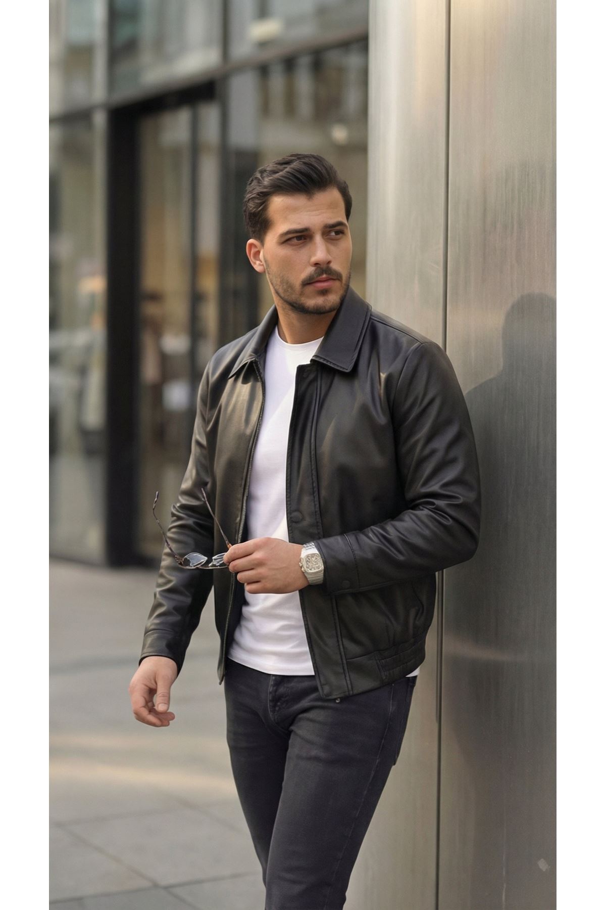 Erkek Astarlı Deri Ceket