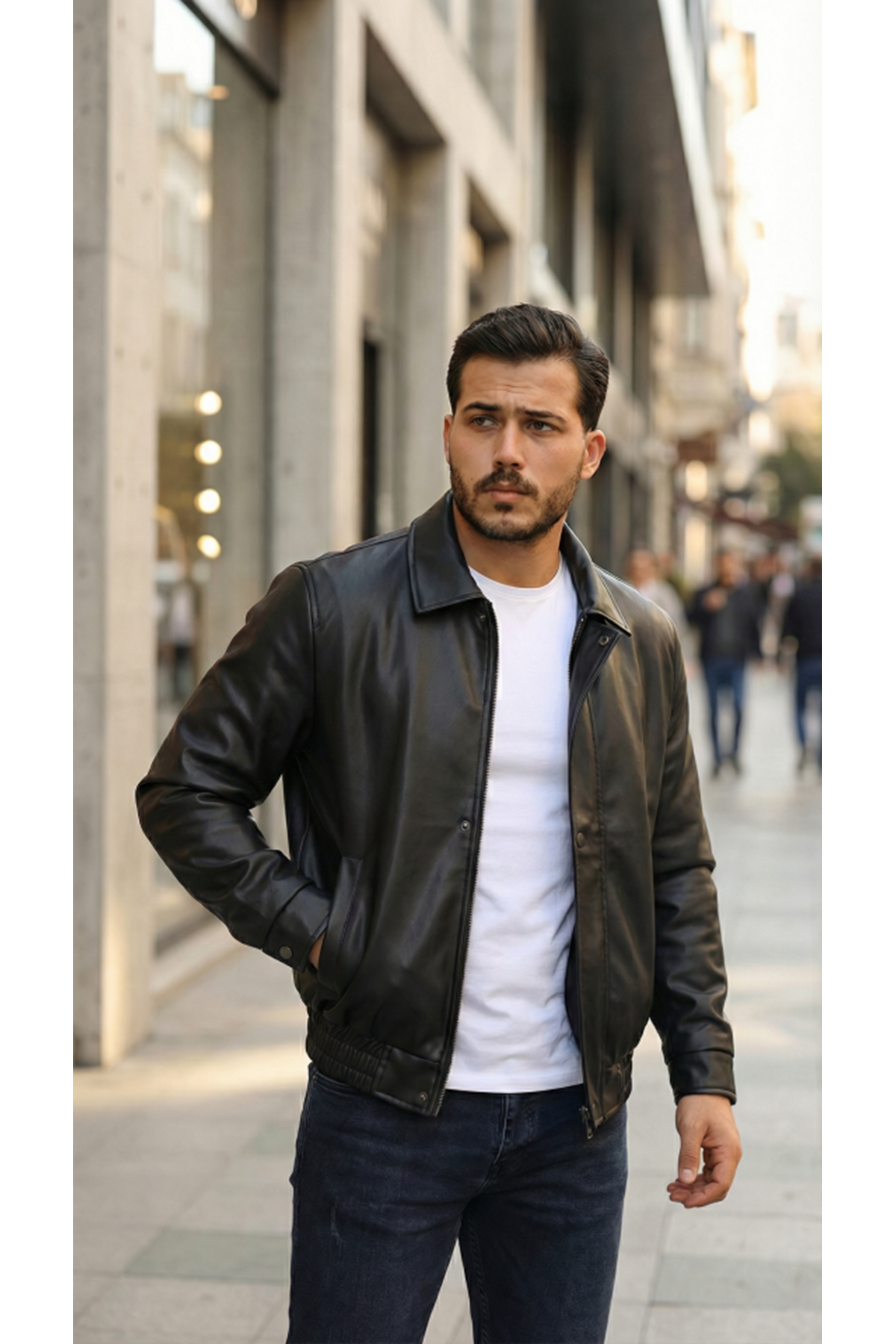 Erkek Astarlı Deri Ceket