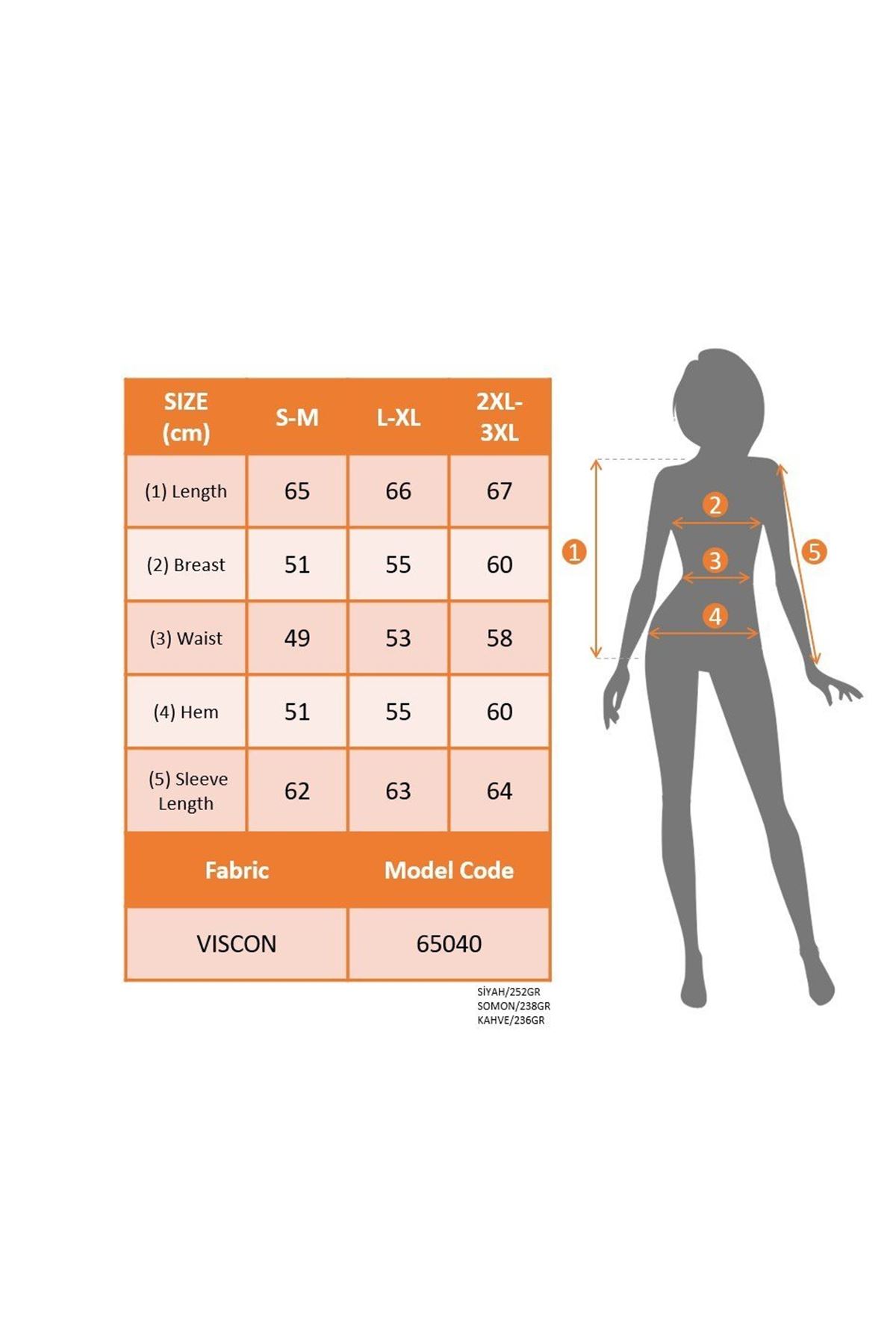 Kadın Uzun Kollu Bisiklet Yaka Viskon Bluz