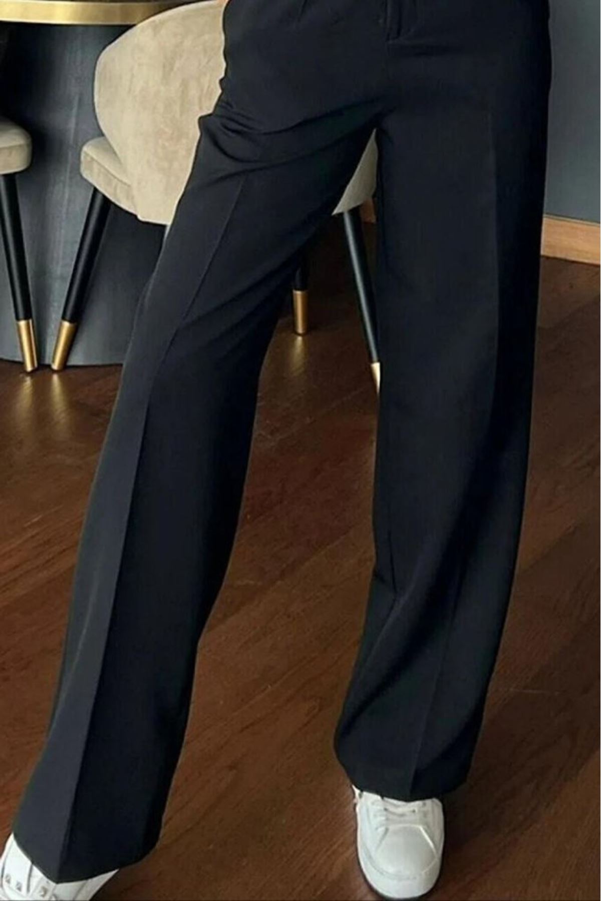 Kadın Yüksek Bel Cepli Ithal Krep Pantolon