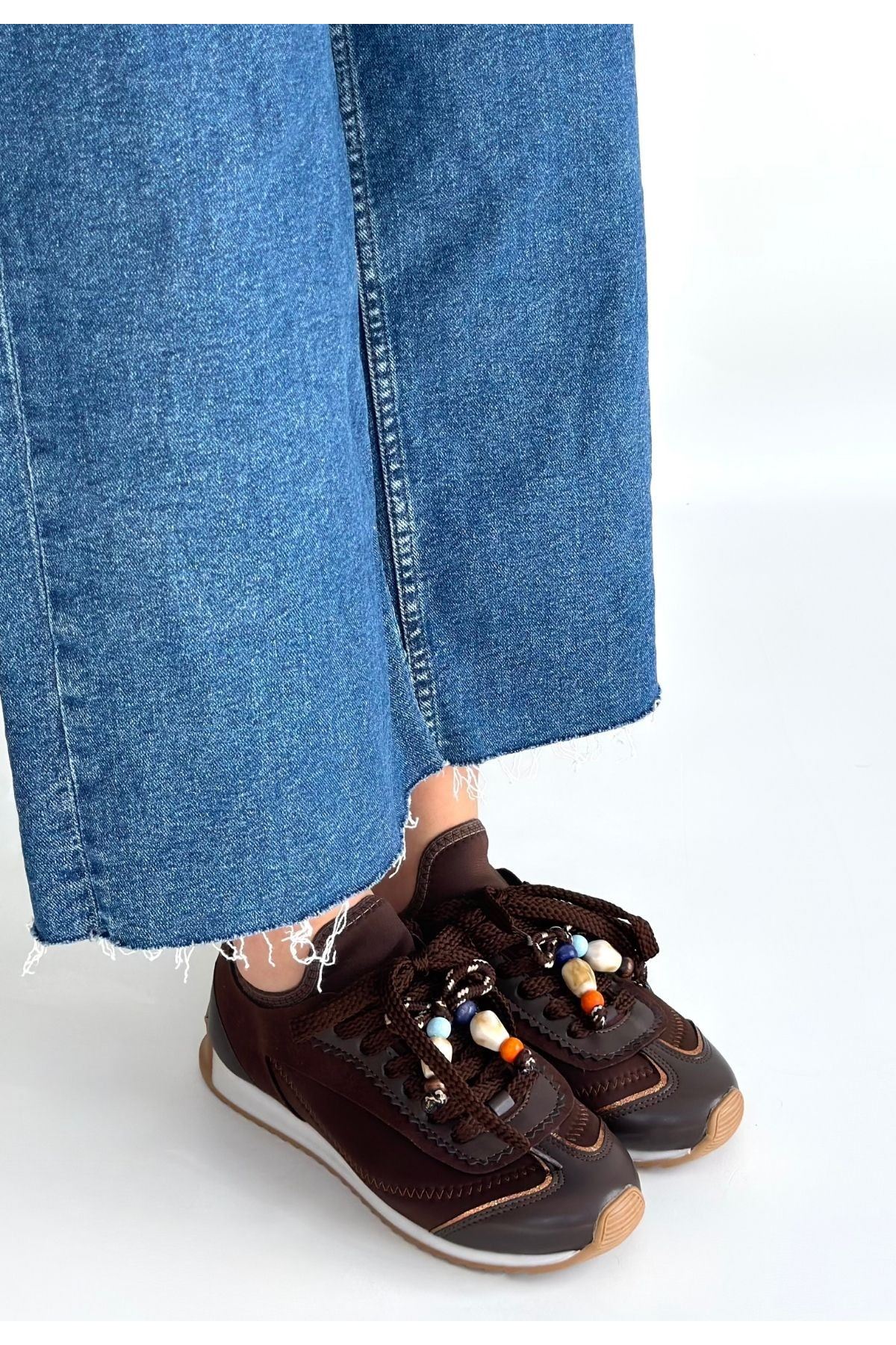 Riaf Kahverengi Cilt Bağcıklı Spor Ayakkabı