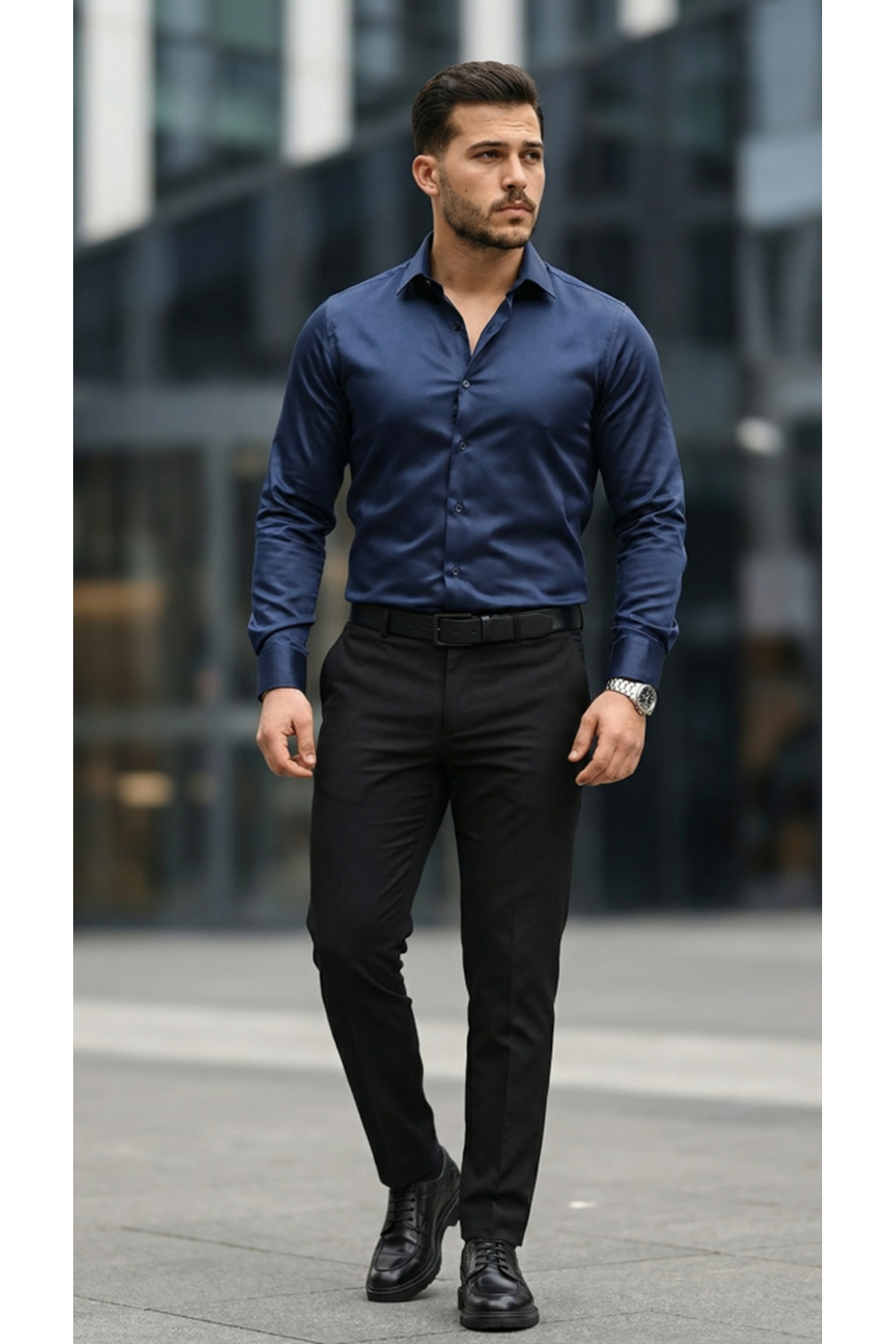 Erkek Saten Klasik Gömlek